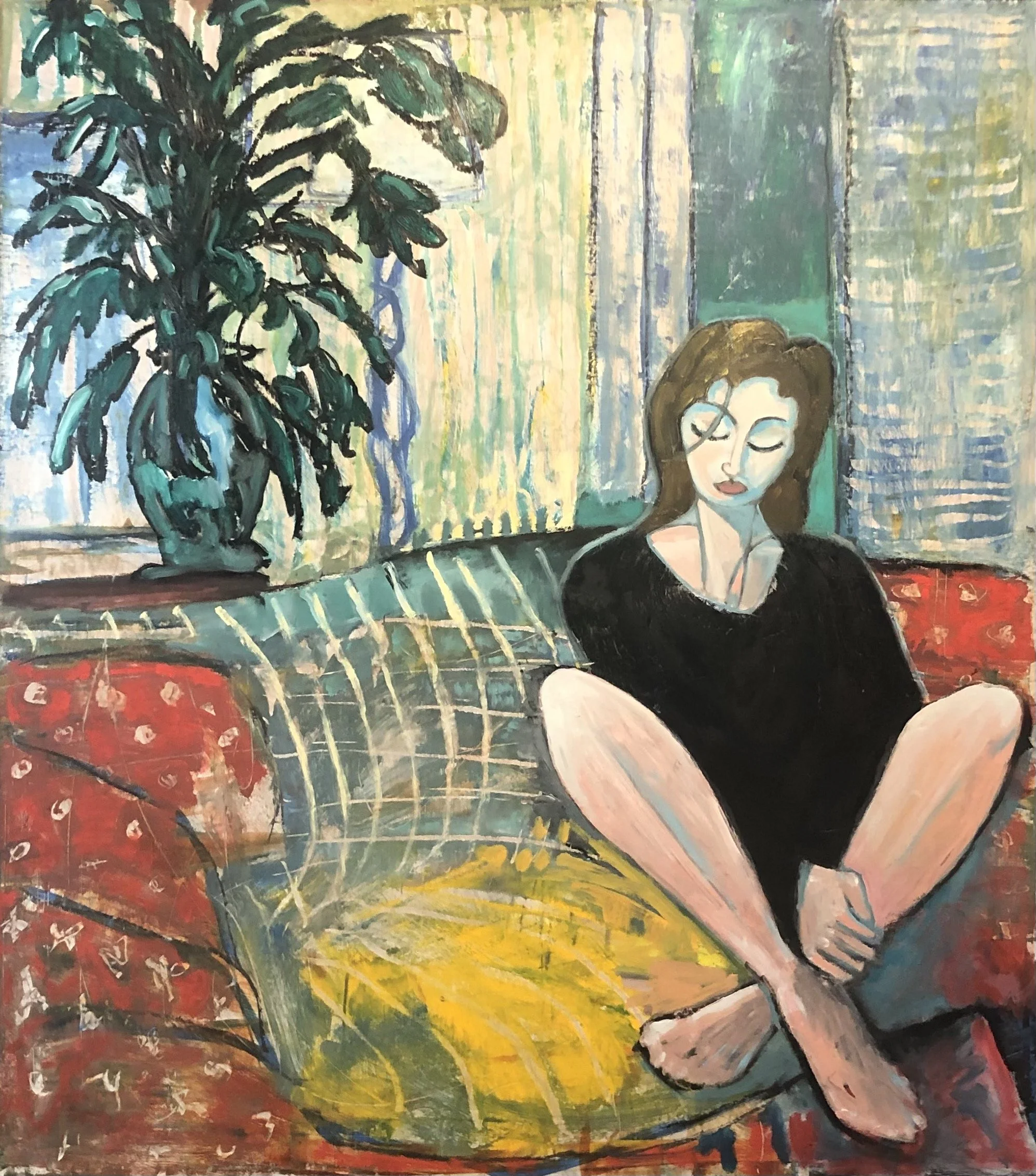 N158b Neko in Afternoon 36x32 on Panel
