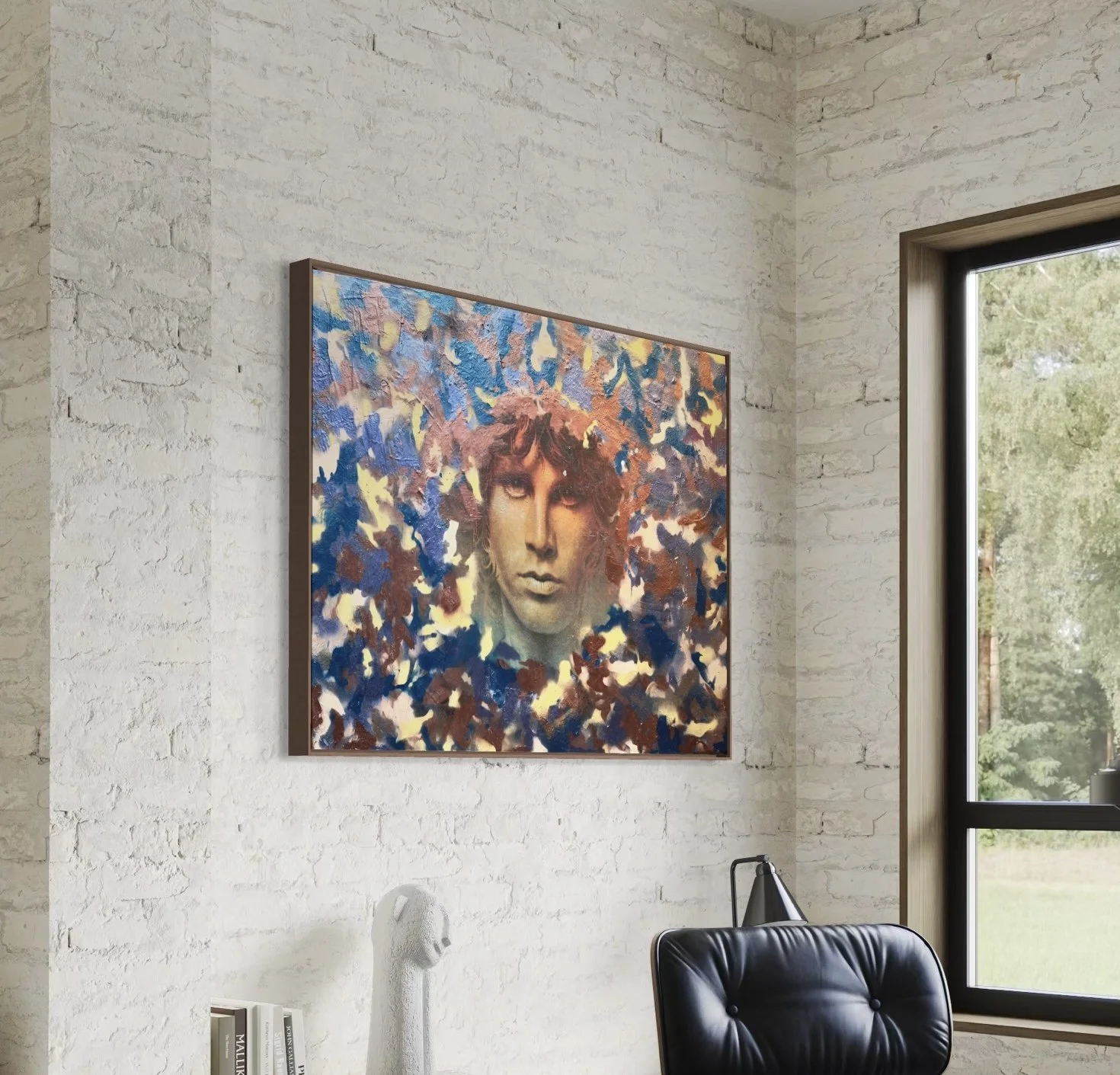 Jim Morrison artwork 48x36 copper crown by Ty Nitz mixed media original painting pop art graffiti art metallic blue orange new art best art top Chicago artist 21.jpg