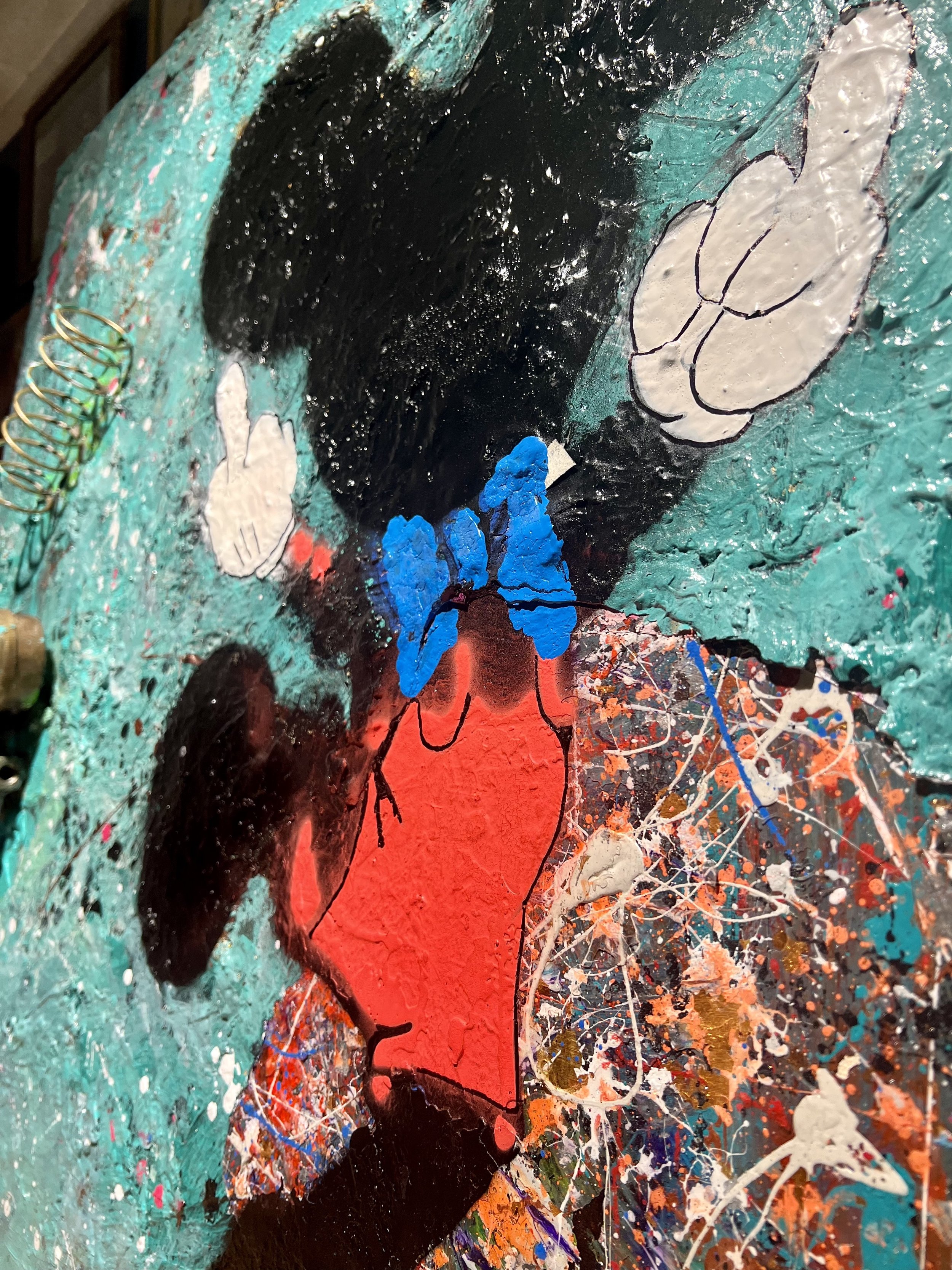 Unmasked by Chicago Artist Ty Nitz Original Mixed Media on Canvas Multidimensional art mickey mouse disney metal _.jpeg