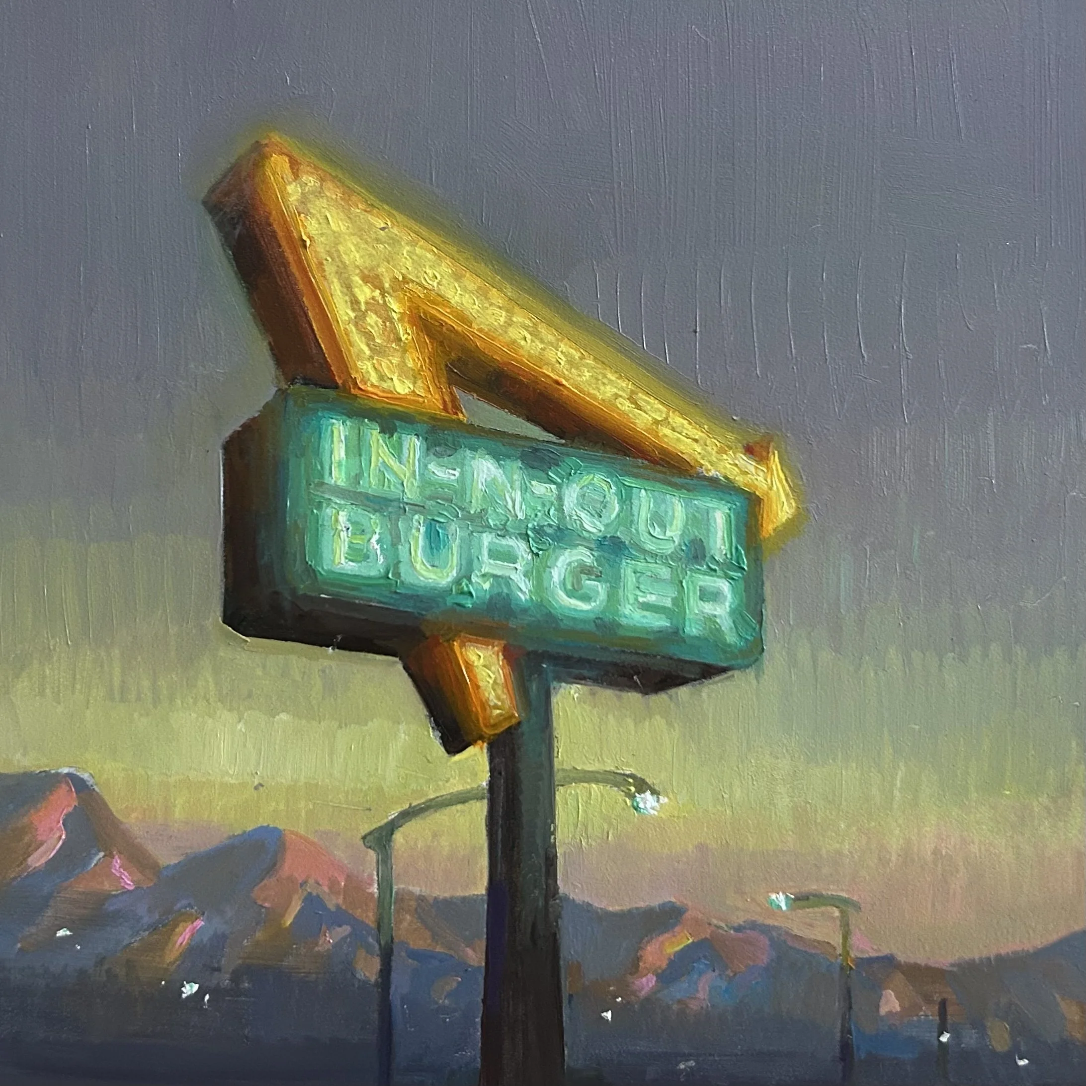 Pit Stop 101, 8x8", Oil on panel. SOLD