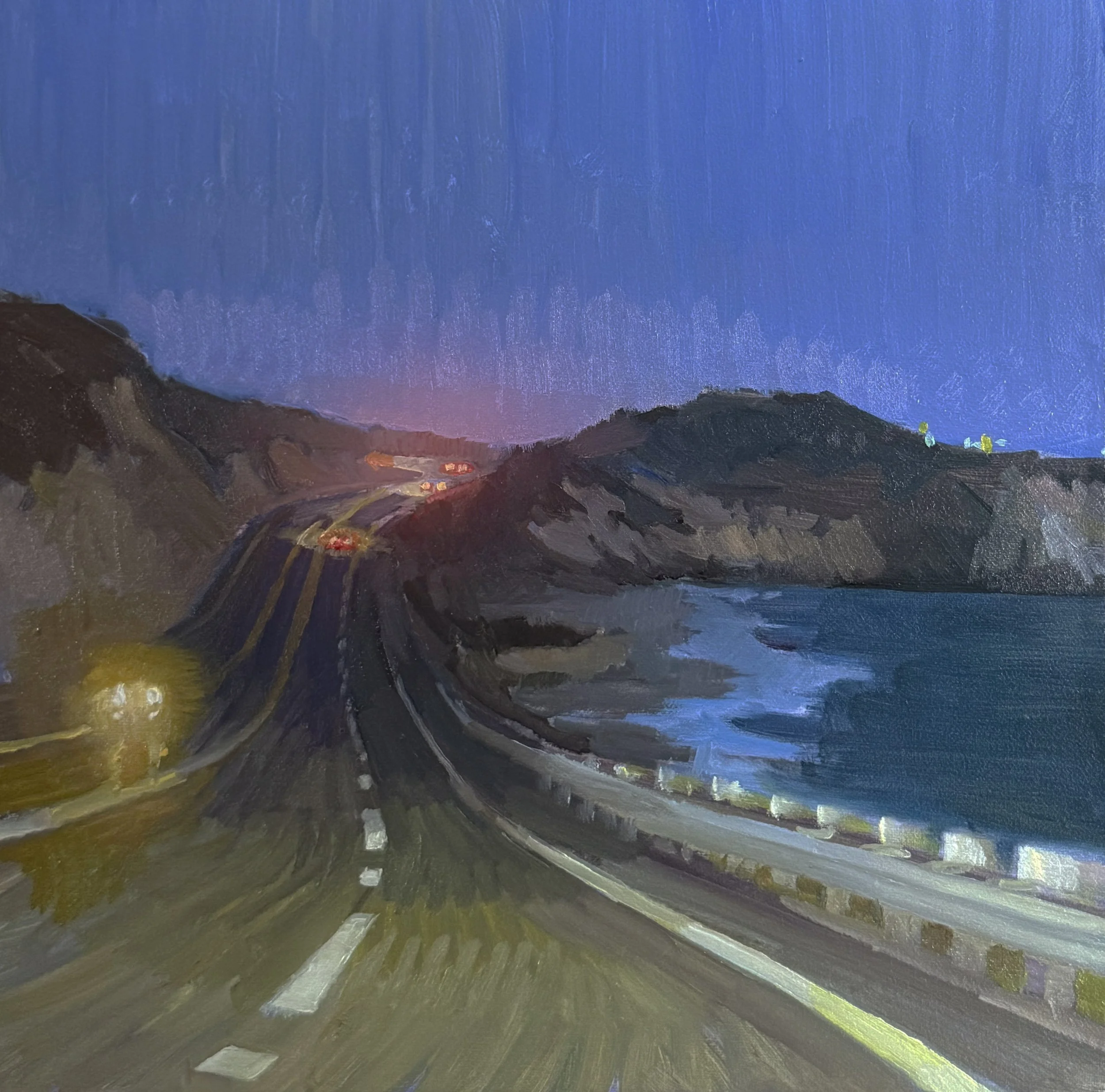 Pacific Coast Drive, 8x8", oil on panel. SOLD.