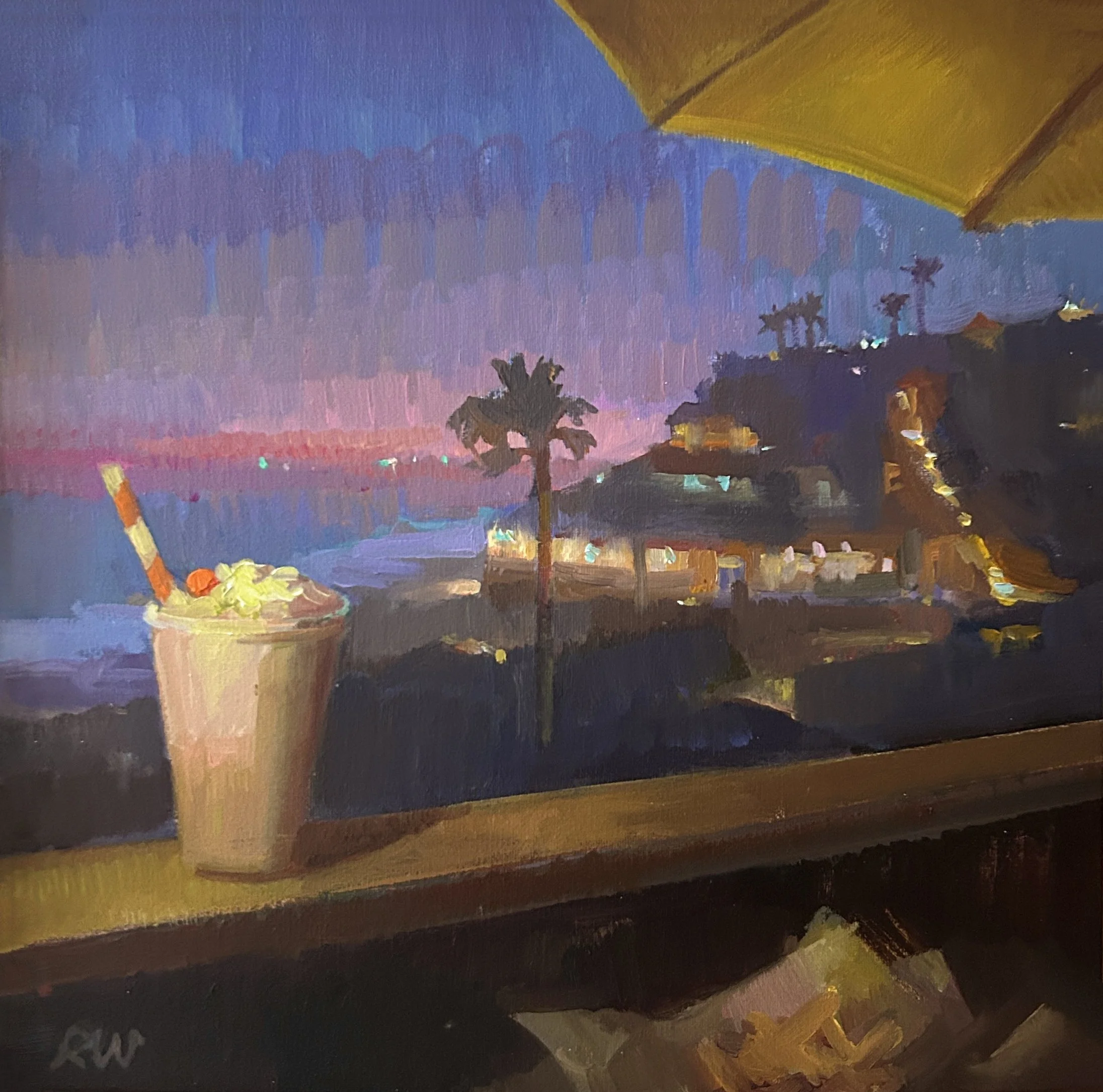 Pacific Coast Dinner (II), 8x8", oil on panel. SOLD