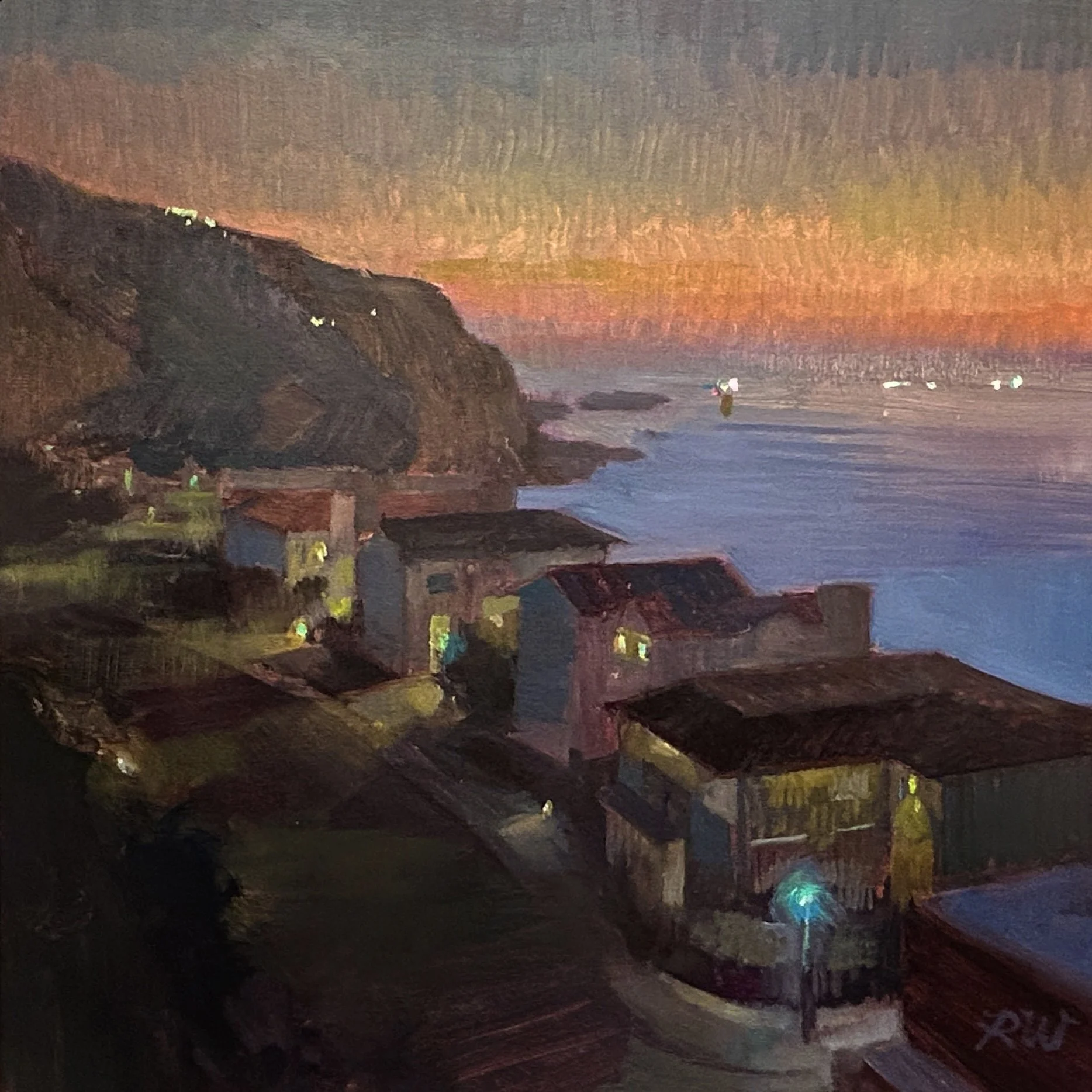Bluff Twilight, 12x12", oil on panel. SOLD.
