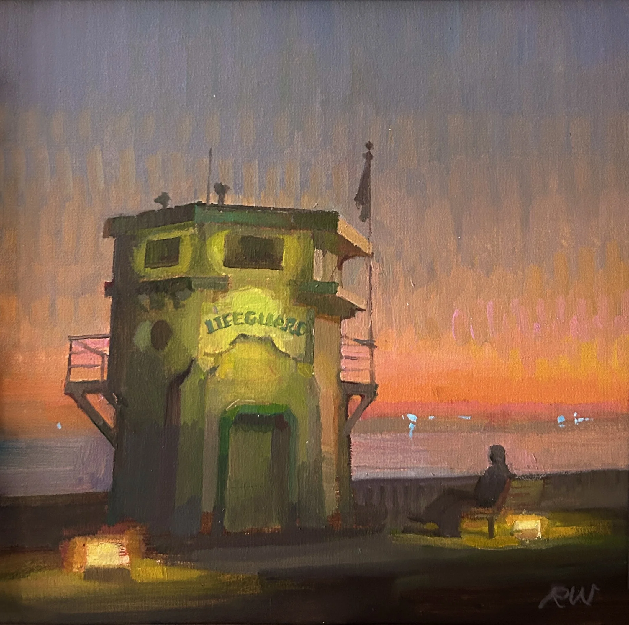 Laguna Dusk, 8x8", oil on panel. SOLD
