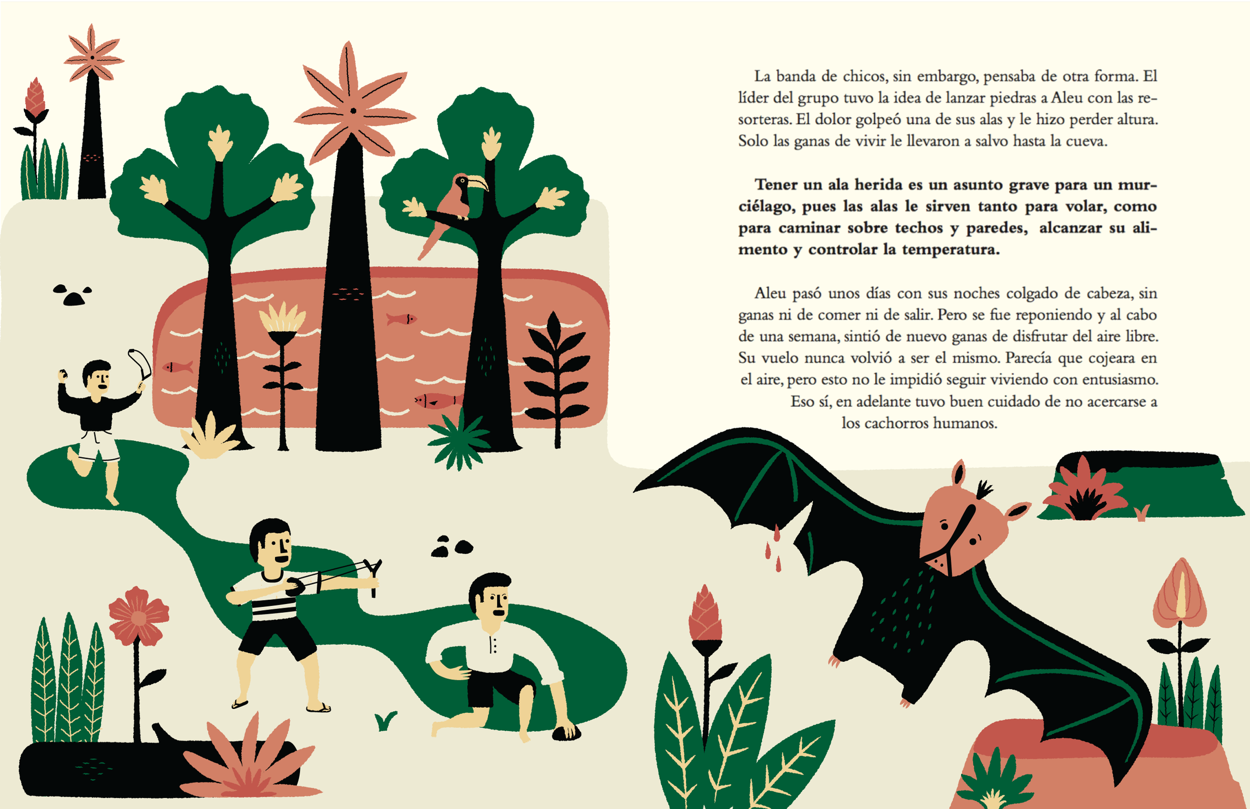 Aleu gets hurt by a group of scared kids