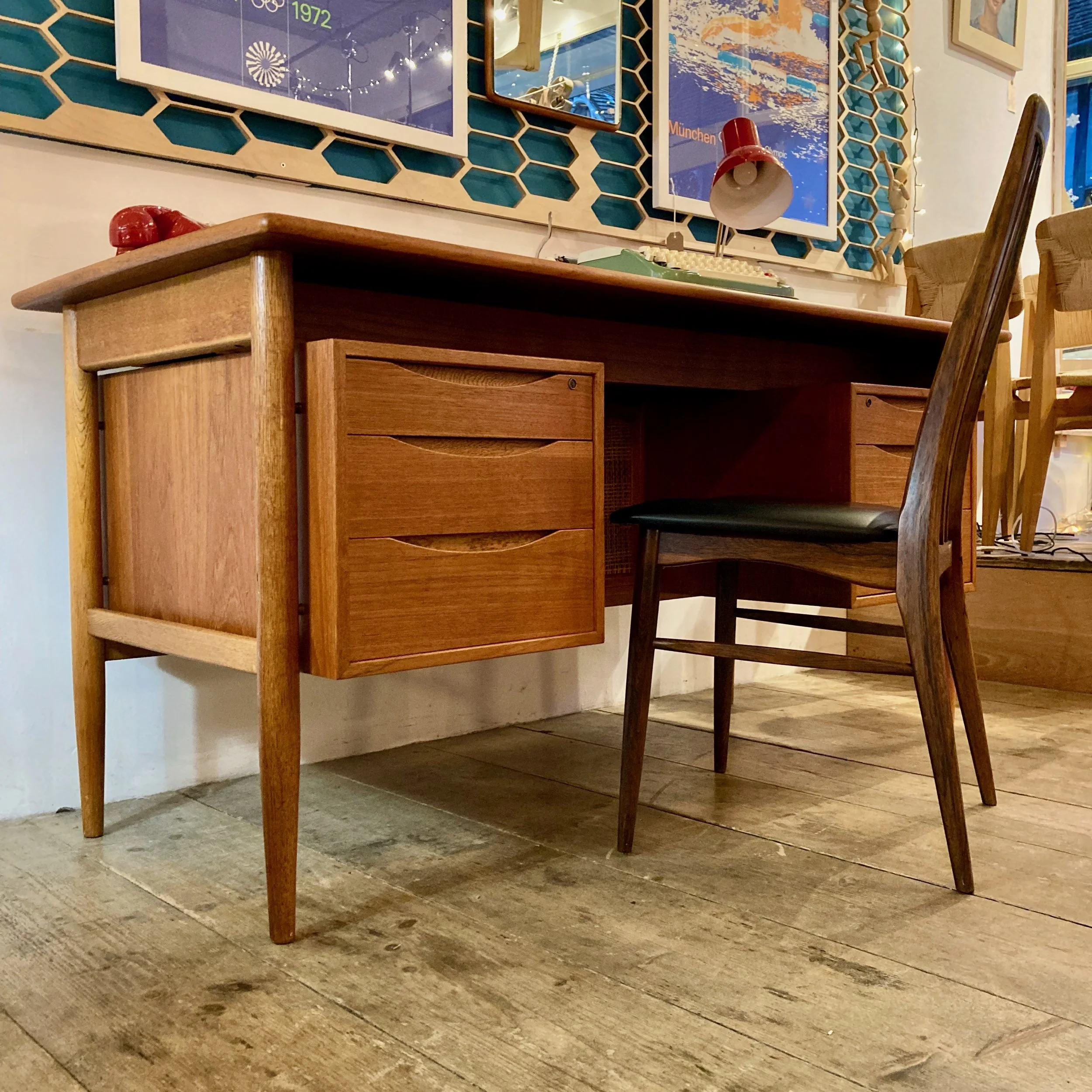 vintage teak desk