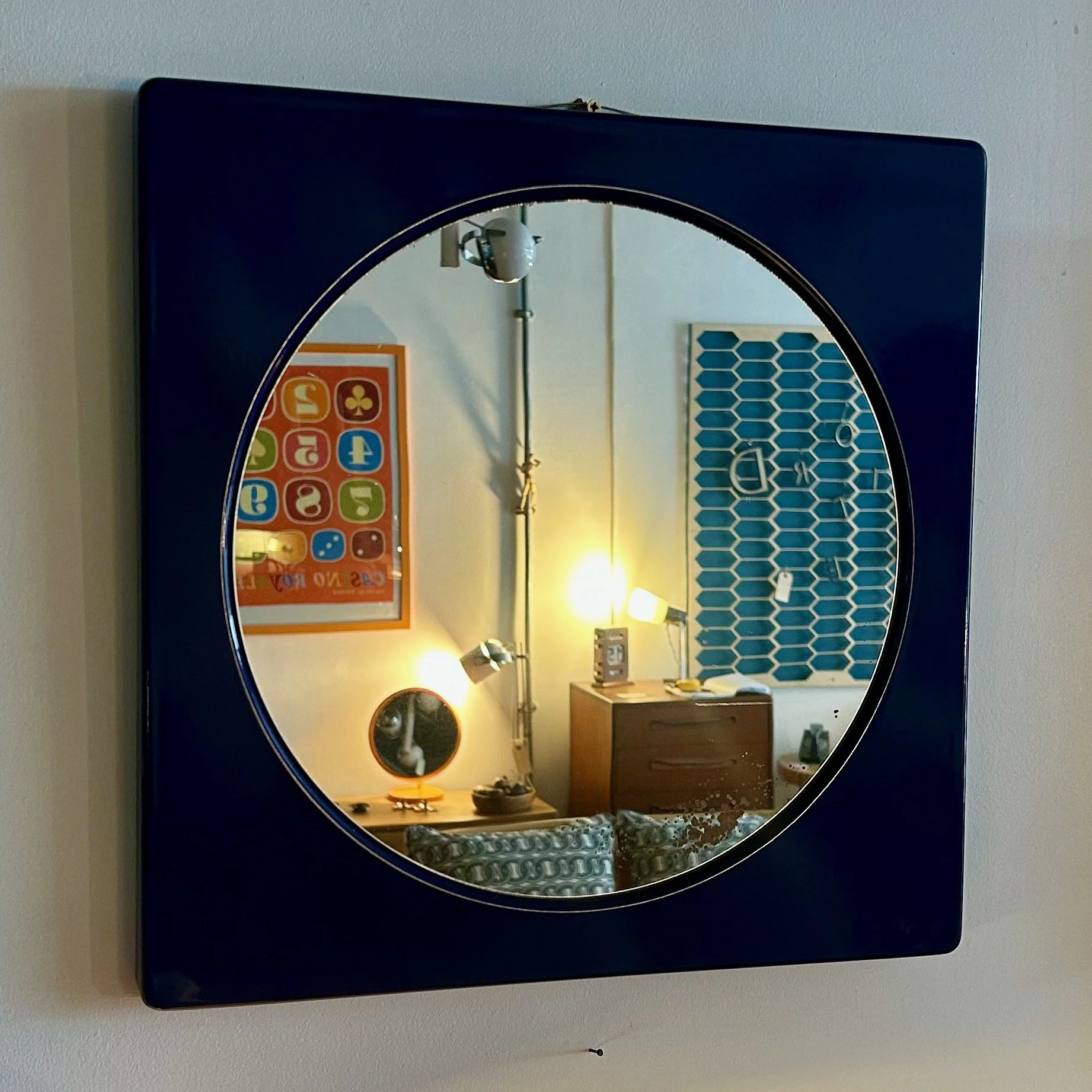 vintage enamel mirror