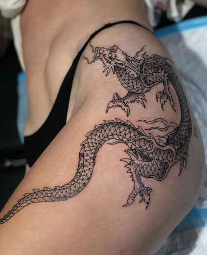 35 Gorgeous Dragon Tattoos For Thigh  Tattoo Designs  TattoosBagcom
