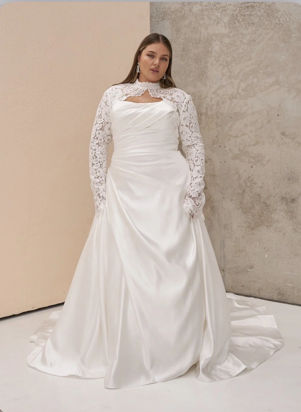 Madi lane satin wedding dress classic