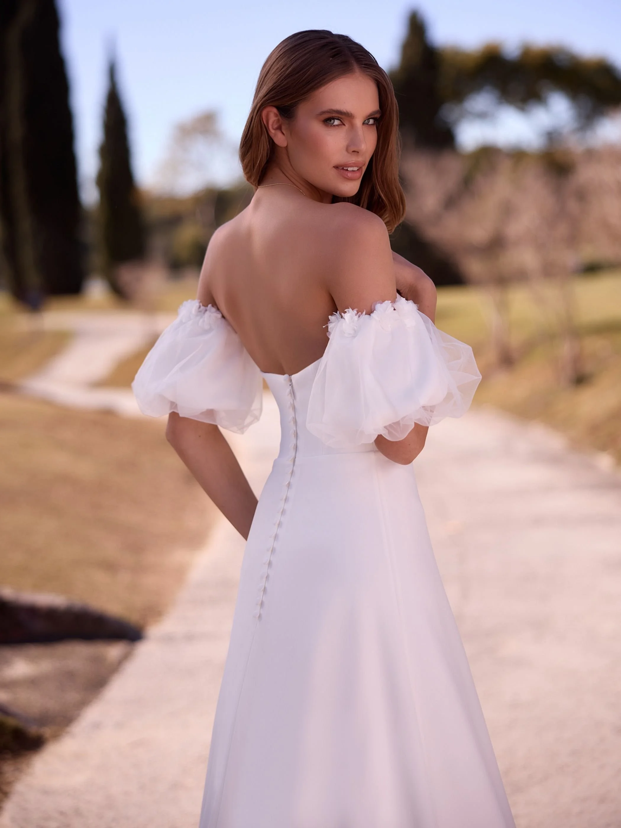 Affordable wedding dress off shoulder white sweetheart wedding
