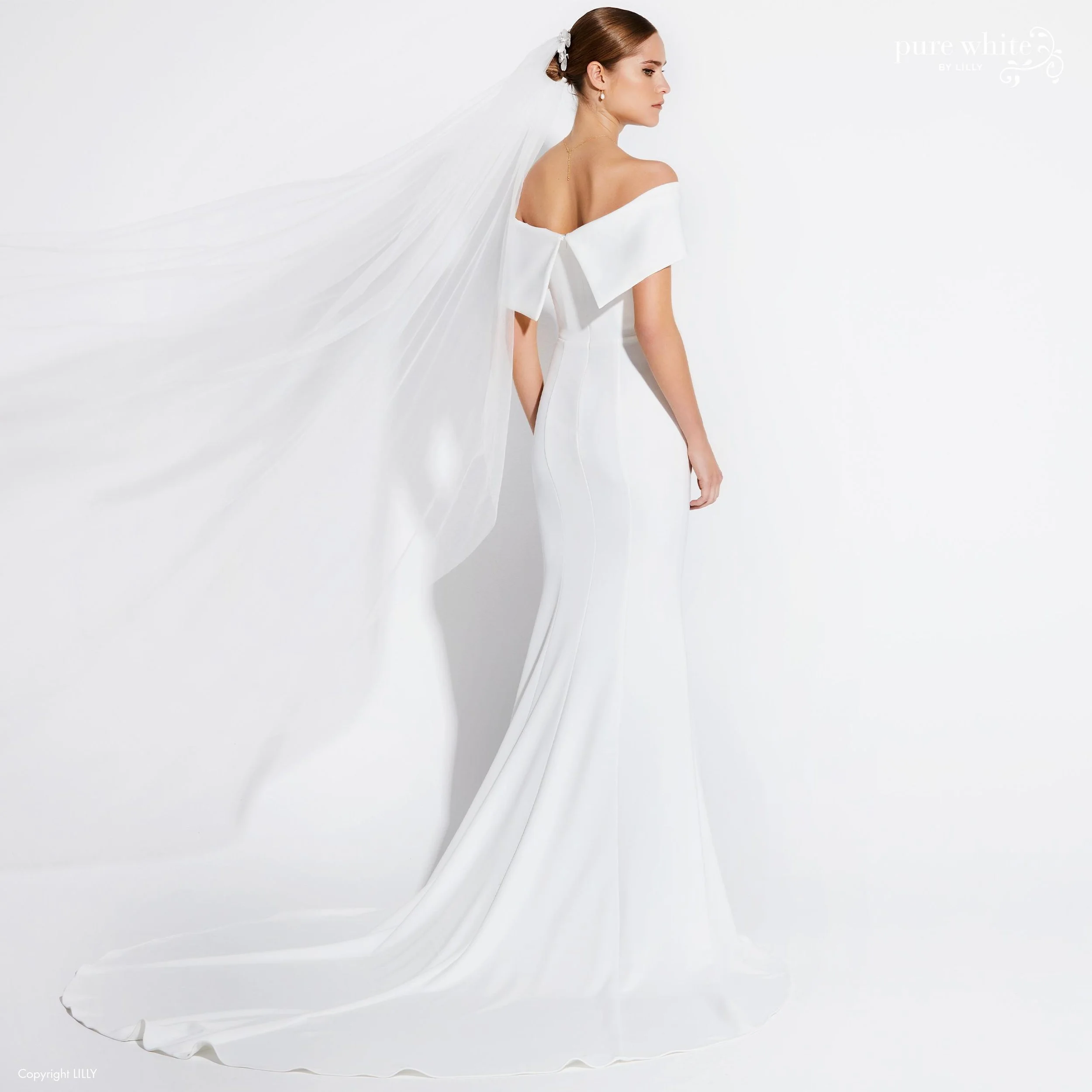 Lilly satin wedding dress.