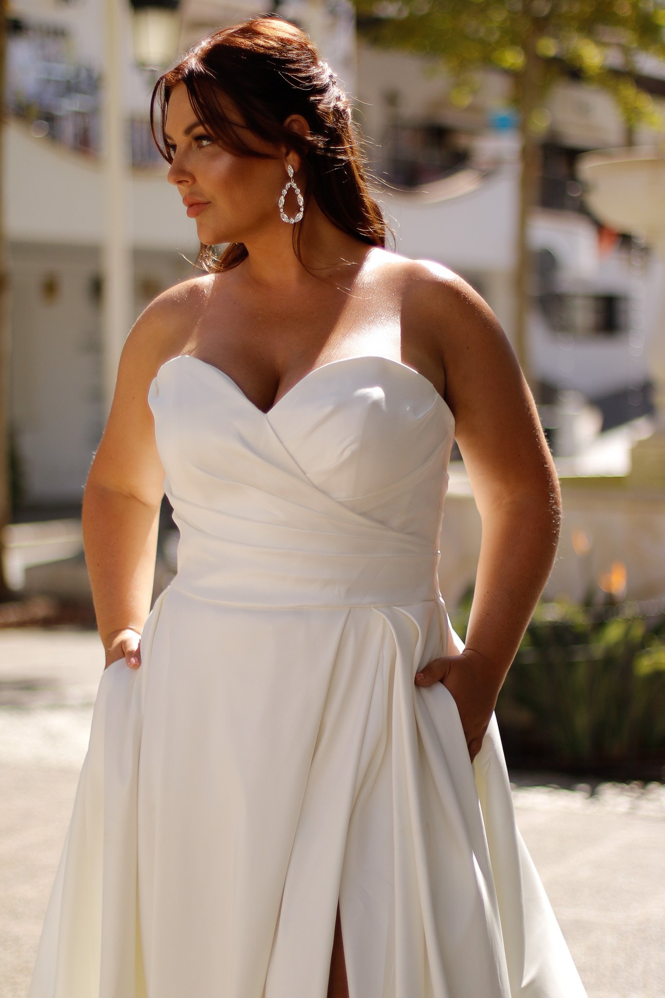 off shoulder wedding dress