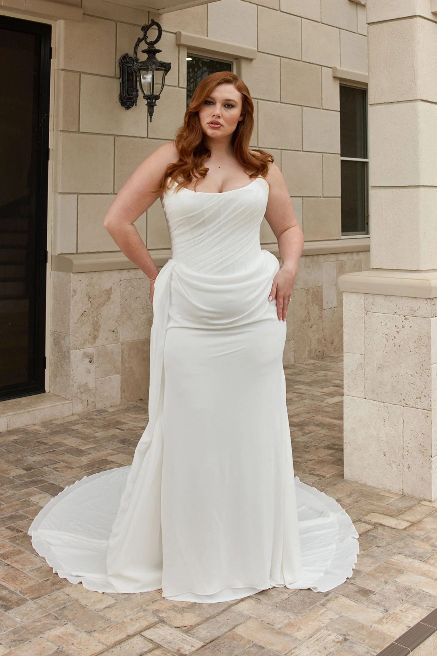 trumpet plus size wedding dress fitted curve