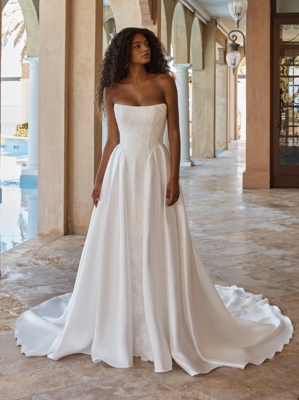 Off shoulder | wedding dress | modern | basque waist