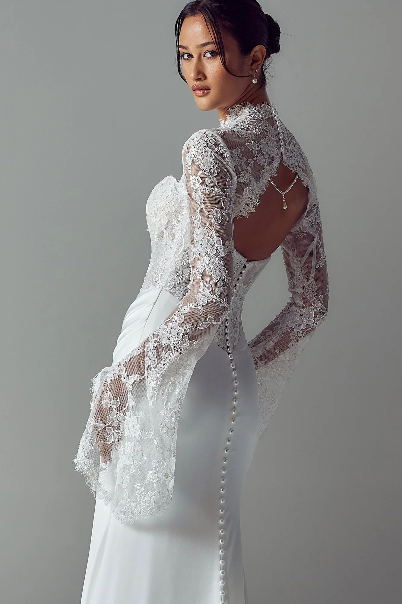 Spets top bröllop | klänning | wedding bröllop | lace long sleeve | off shoulder