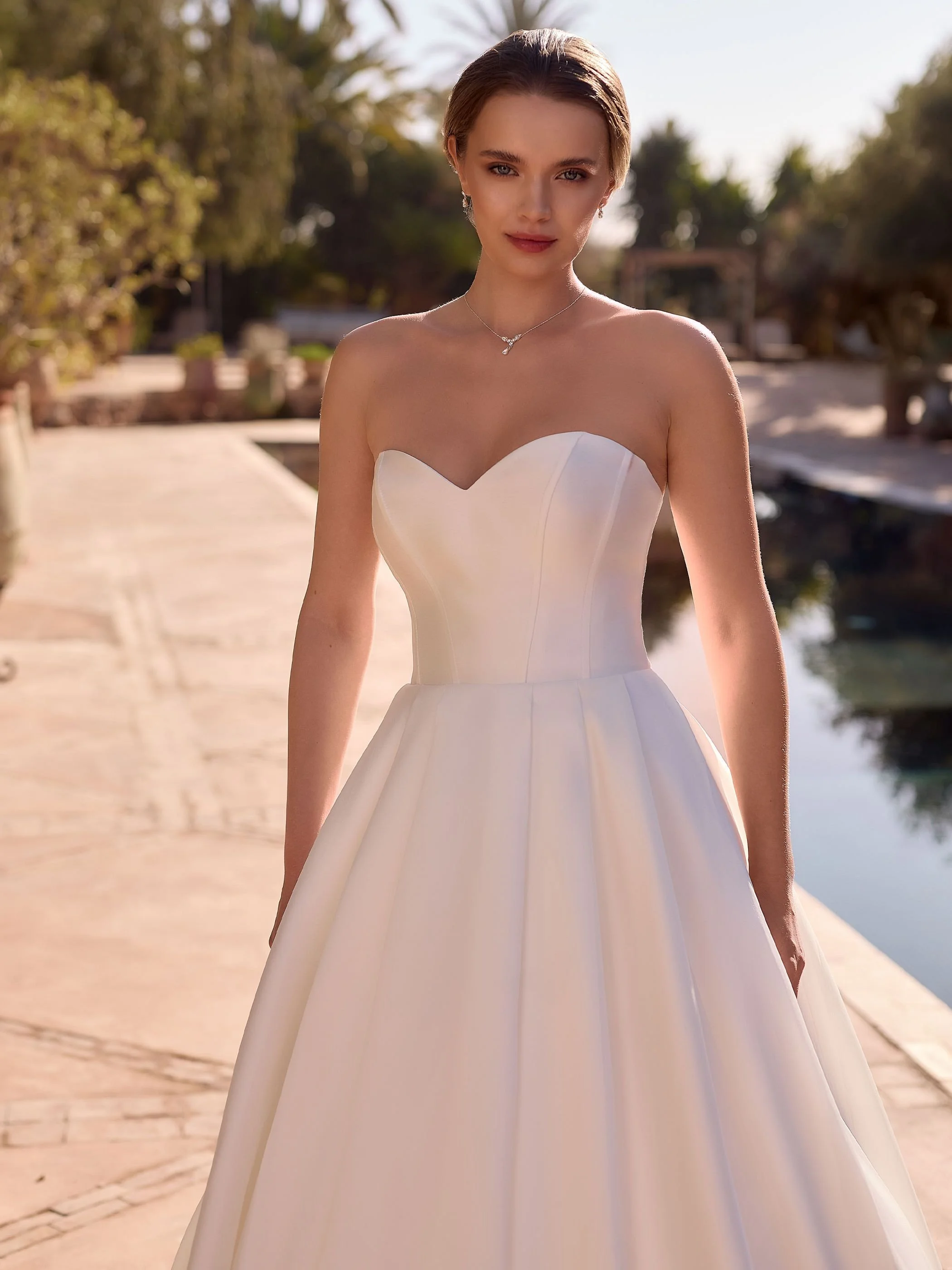 mikado off shoulder wedding dress