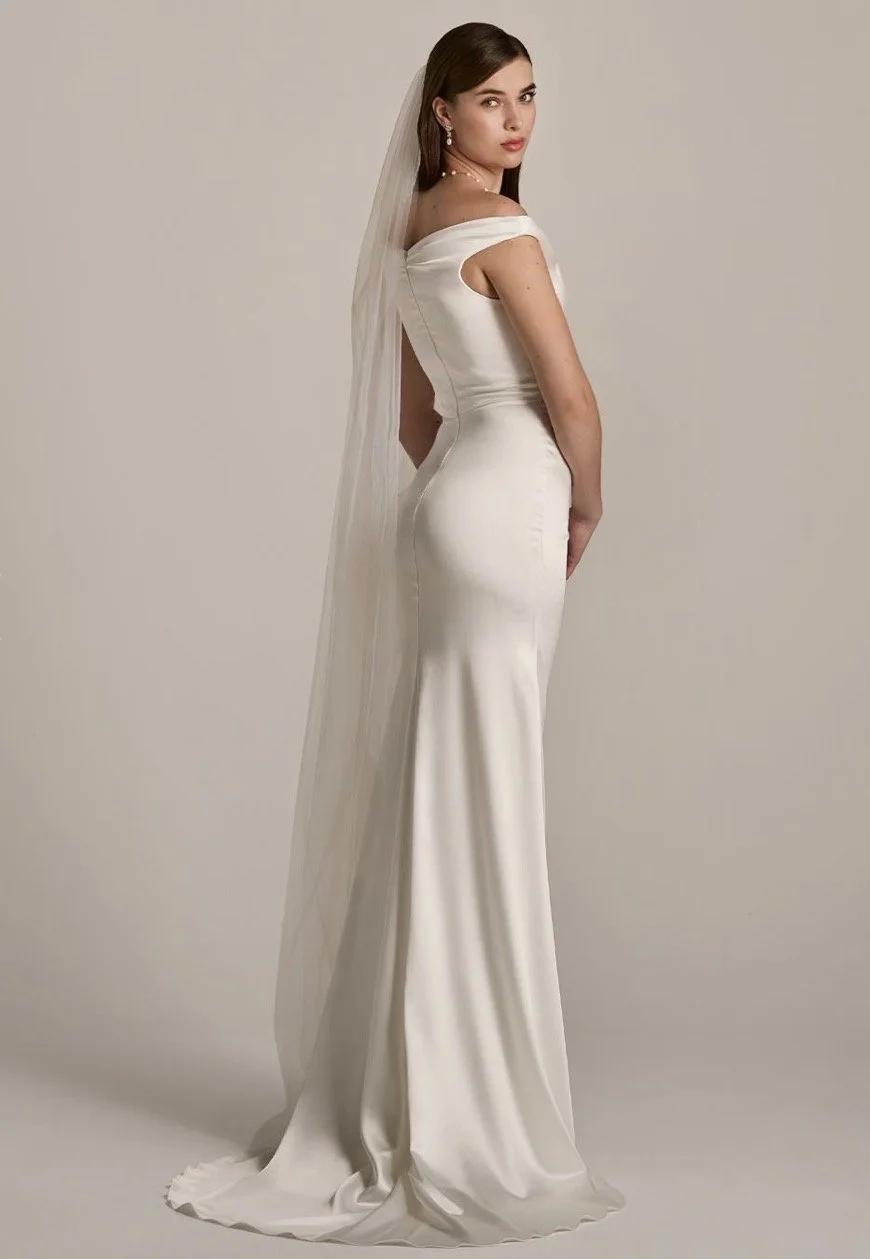 Satin classic wedding dress