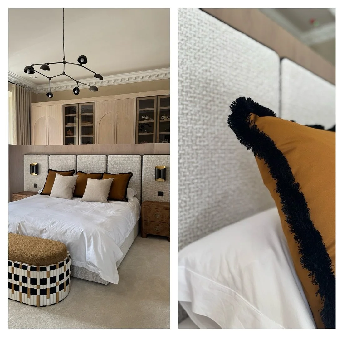 Recently completed this dreamy bedroom suite 🤍 We&rsquo;re in love with the mix of fabrics and textures that bring so much warmth and dimension to the space. 

Info@raine-design.co.uk

&bull;
&bull;
&bull;
&bull;
&bull;
&bull;
&bull;
&bull;
&bull;
#