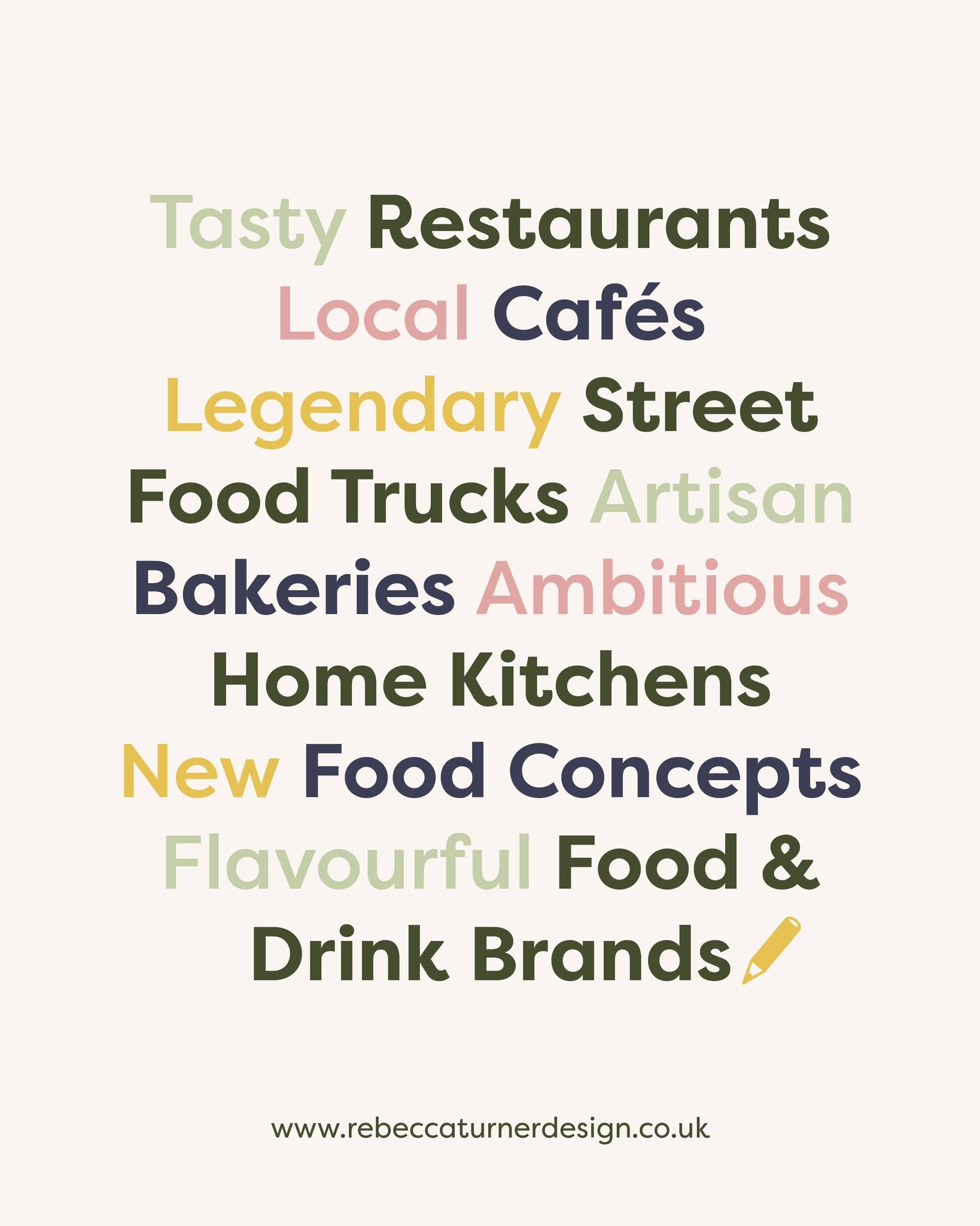 My design services are aimed food and drink brands and the hospitality industry, from start ups to medium sized businesses which are ready to level up their branding, packaging and marketing. ✏️

I provide custom made design packages just for *your* 