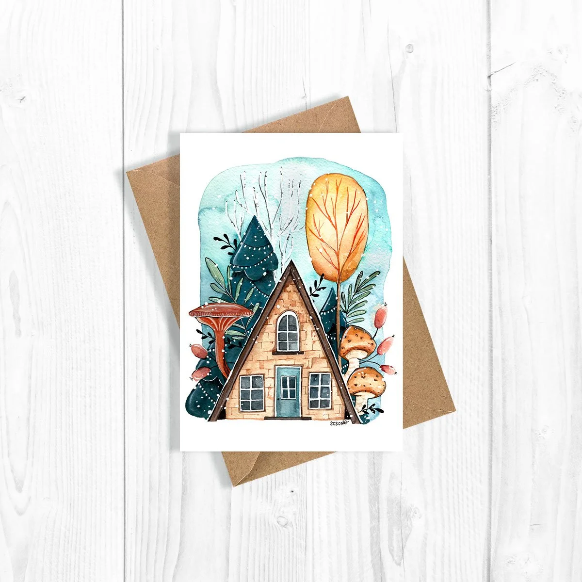 Chalet en A - carte de souhait