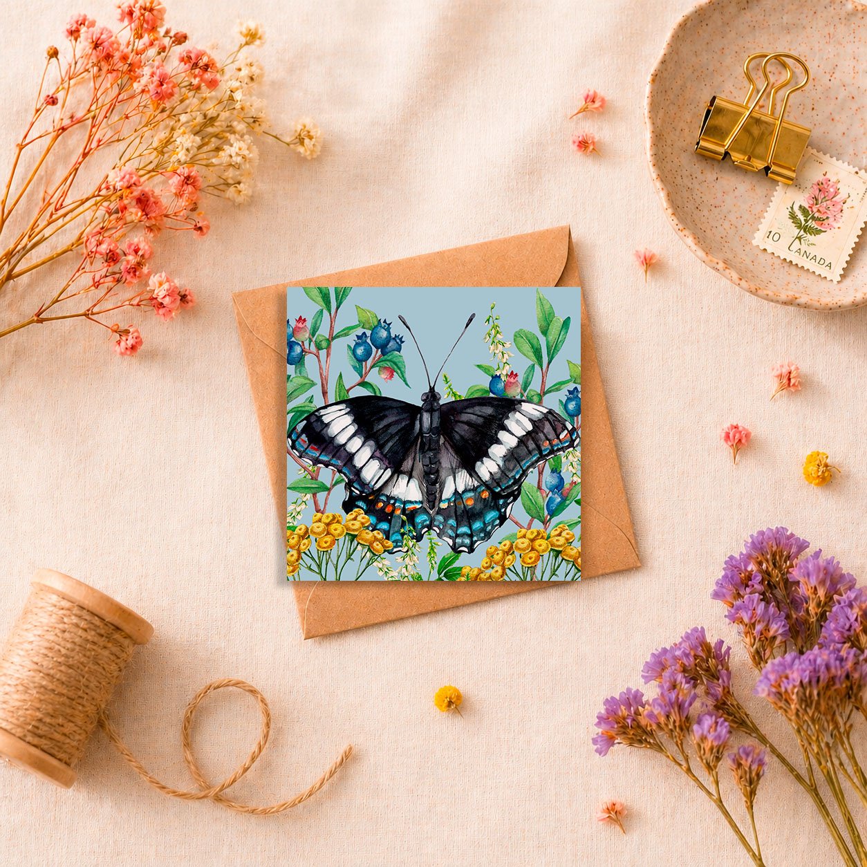 PAPILLON AMIRAL | Mini carte de souhait