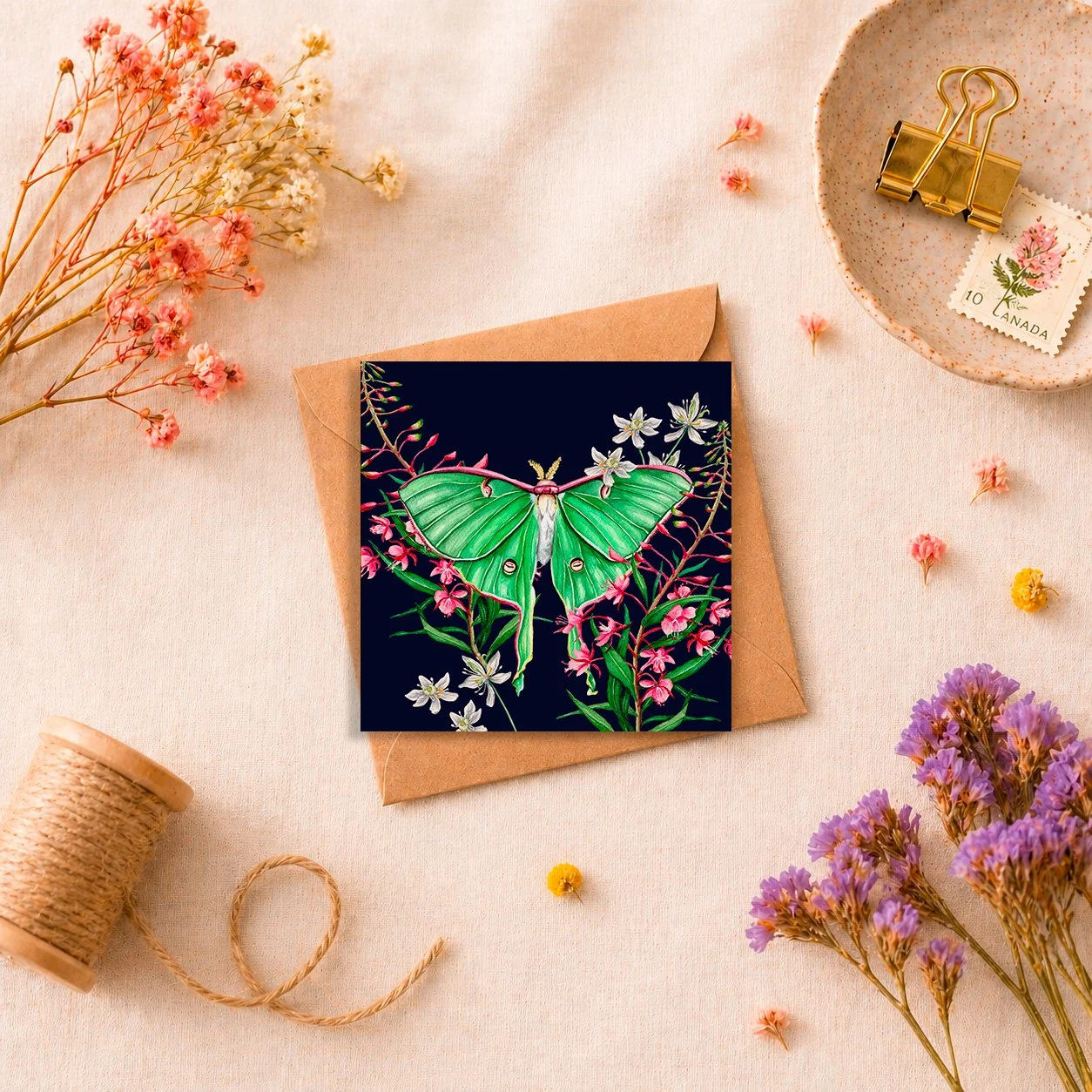 PAPILLON LUNE | Mini carte de souhait
