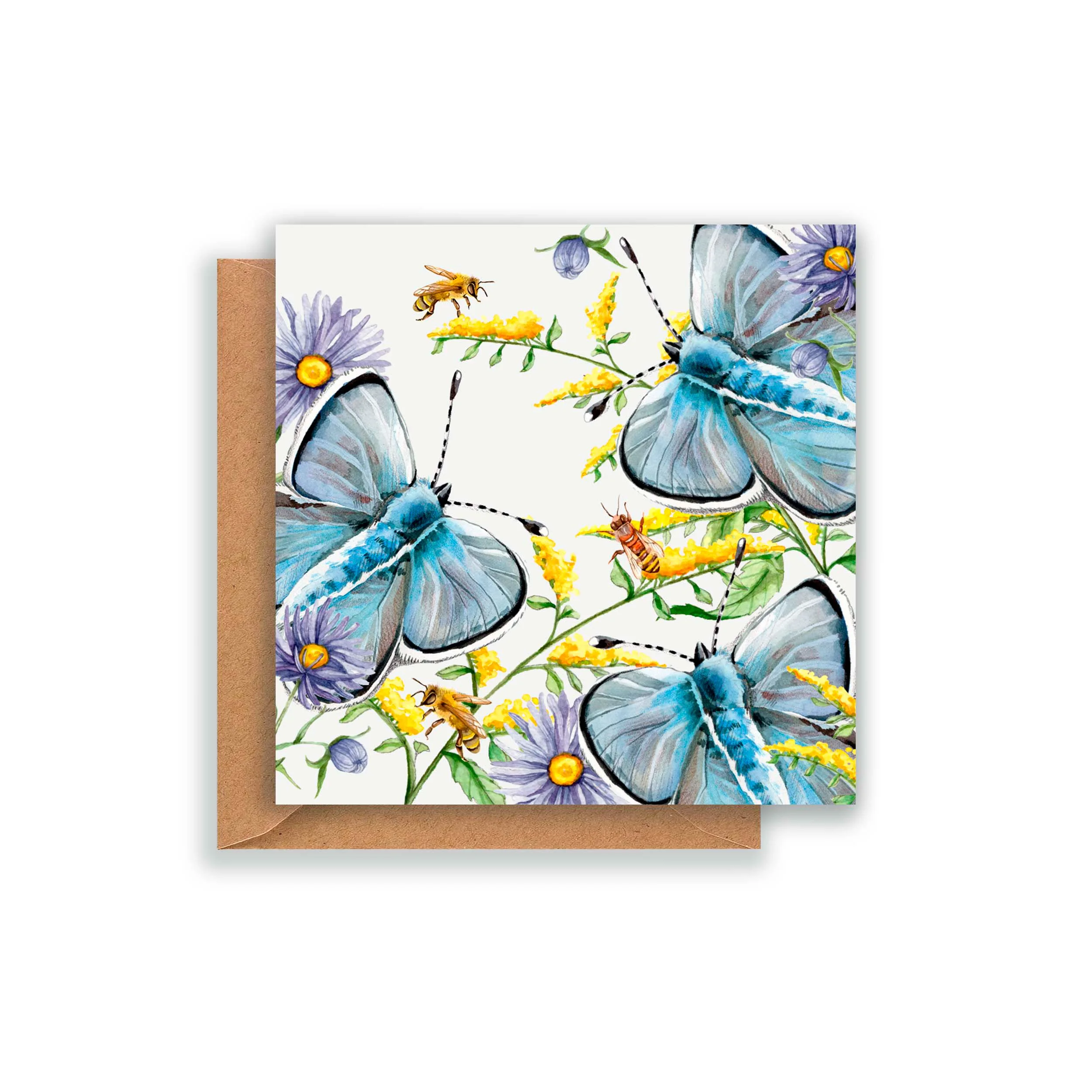 PAPILLONS BLEUS | Mini carte de souhait