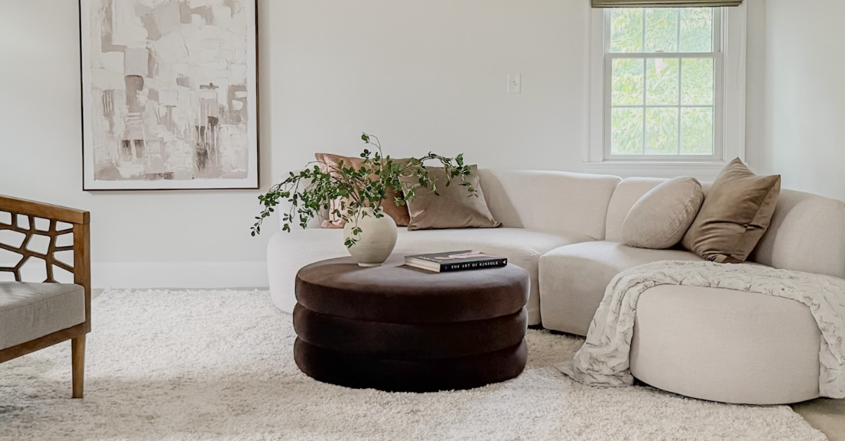 Staged sitting area in primary bedroom, luxury staging, 57 Douglas Road, Needham, MA