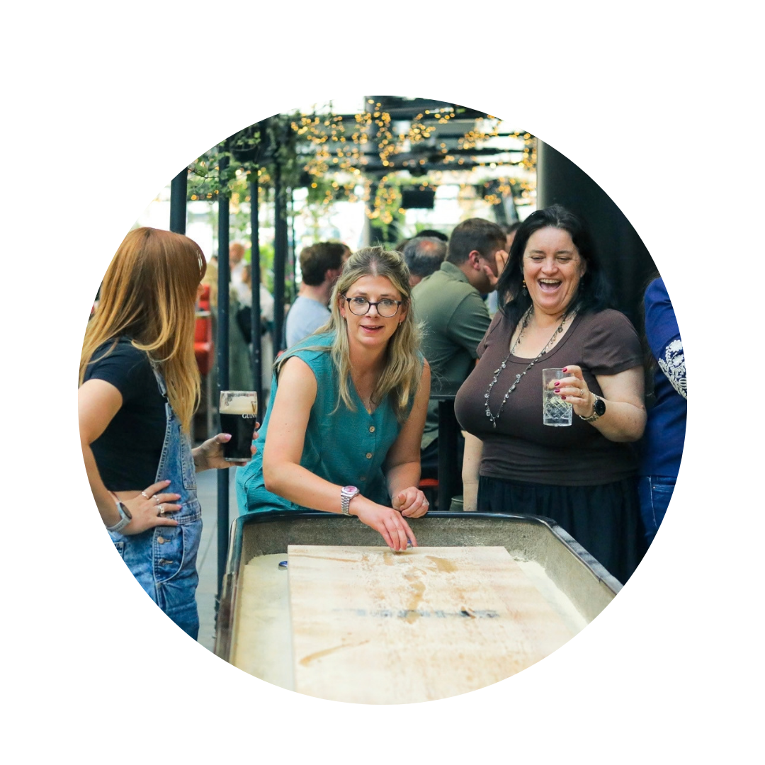 Shuffleboard, darts and foosball at Players, Spitalfields