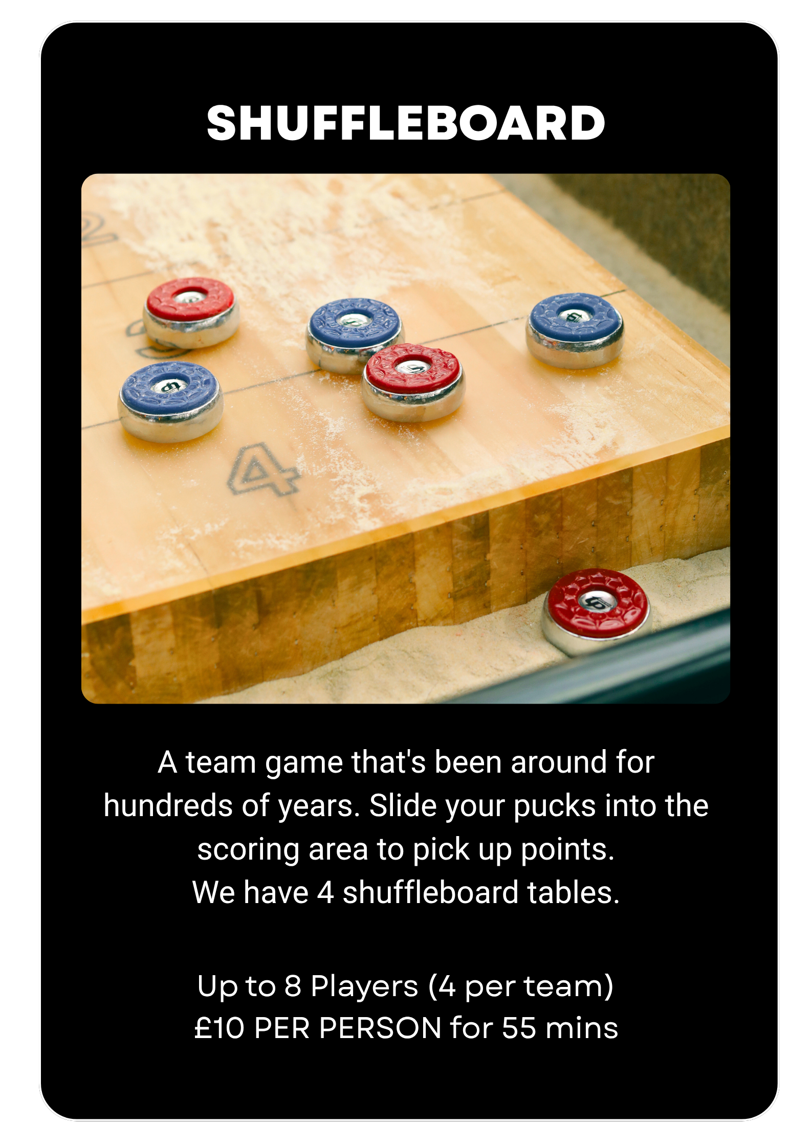 Players Social Shuffleboard games