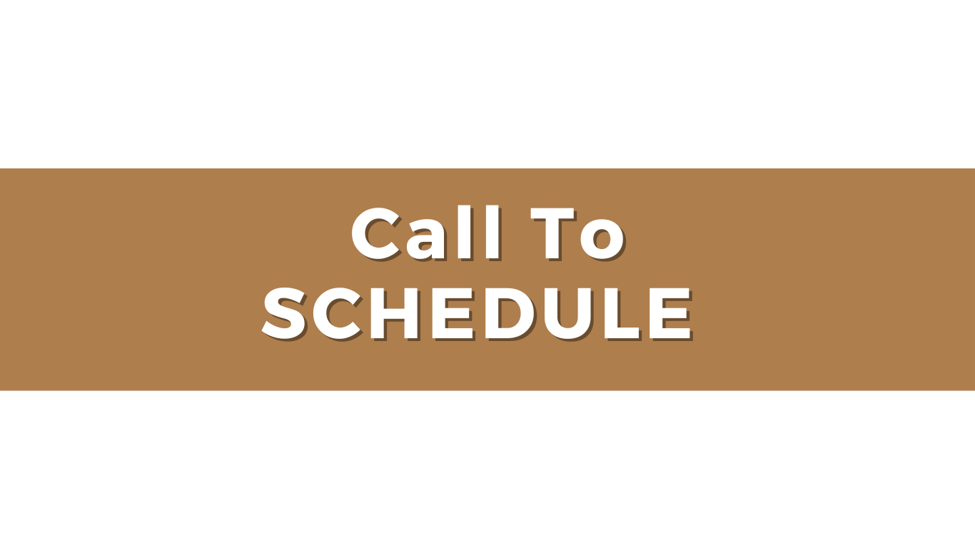 Call to schedule text on a brown and white background