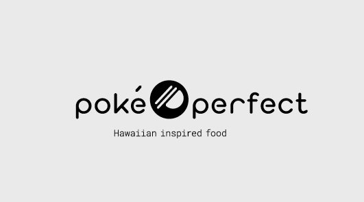 Logo for Poke Perfect, a Hawaiian-inspired food restaurant.
