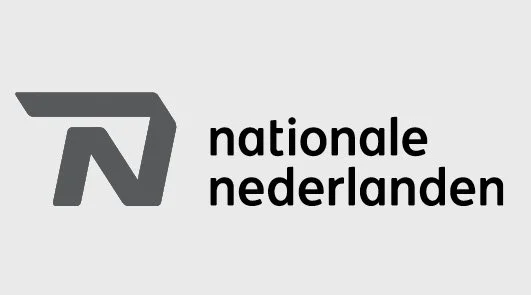 Logo of Nationale Nederlanden featuring a stylized 'N' and the company name in black text.
