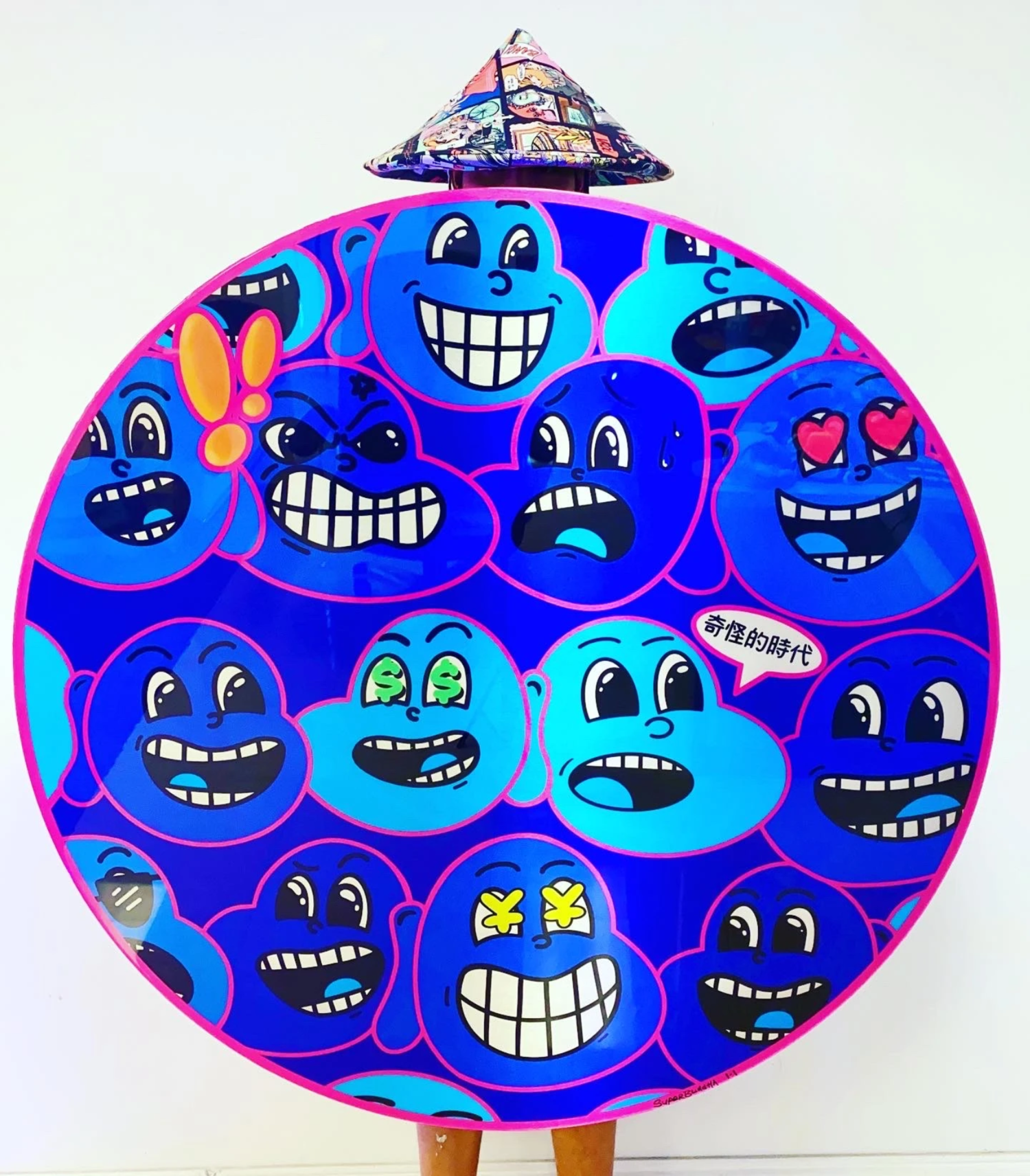 SUPER BUDDHA Buddha’s Emotions Round Round cut on metal, resined 48 in diameter