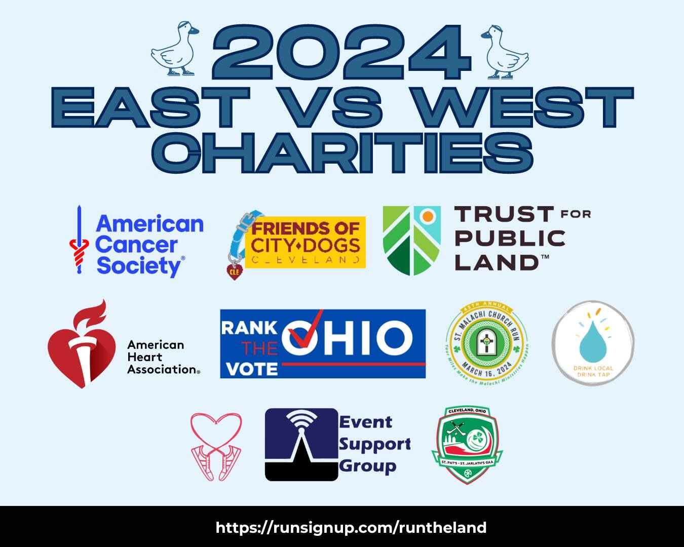 Check out the charities for the 2024 East Vs West. These charities are runner-nominated - meaning that participants chose these as charities to support!

When registering for this event, you choose the charity that will directly benefit from your reg