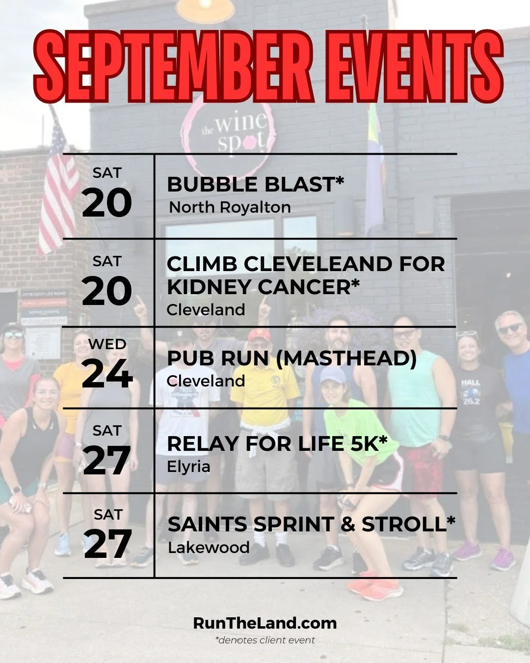 👟 We&rsquo;re already midway through September&mdash;but there&rsquo;s still plenty of time to jump into the action! From fundraising races that give back to the community to our always-fun Pub Run, there are so many ways to stay active this month. 