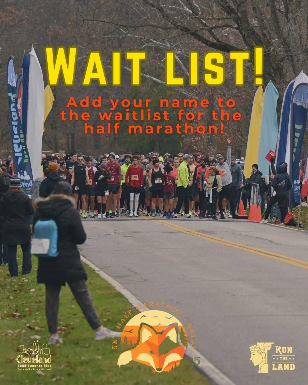 🏃&zwj;♀️ Missed Your Chance to Sign Up for the #FalClassicHalf Marathon? 🏃&zwj;♂️

Don&rsquo;t worry &mdash; there&rsquo;s still hope! 🍂 Add your name to the Fall Classic Half Marathon waitlist, and you just might get your chance to race on Sunday