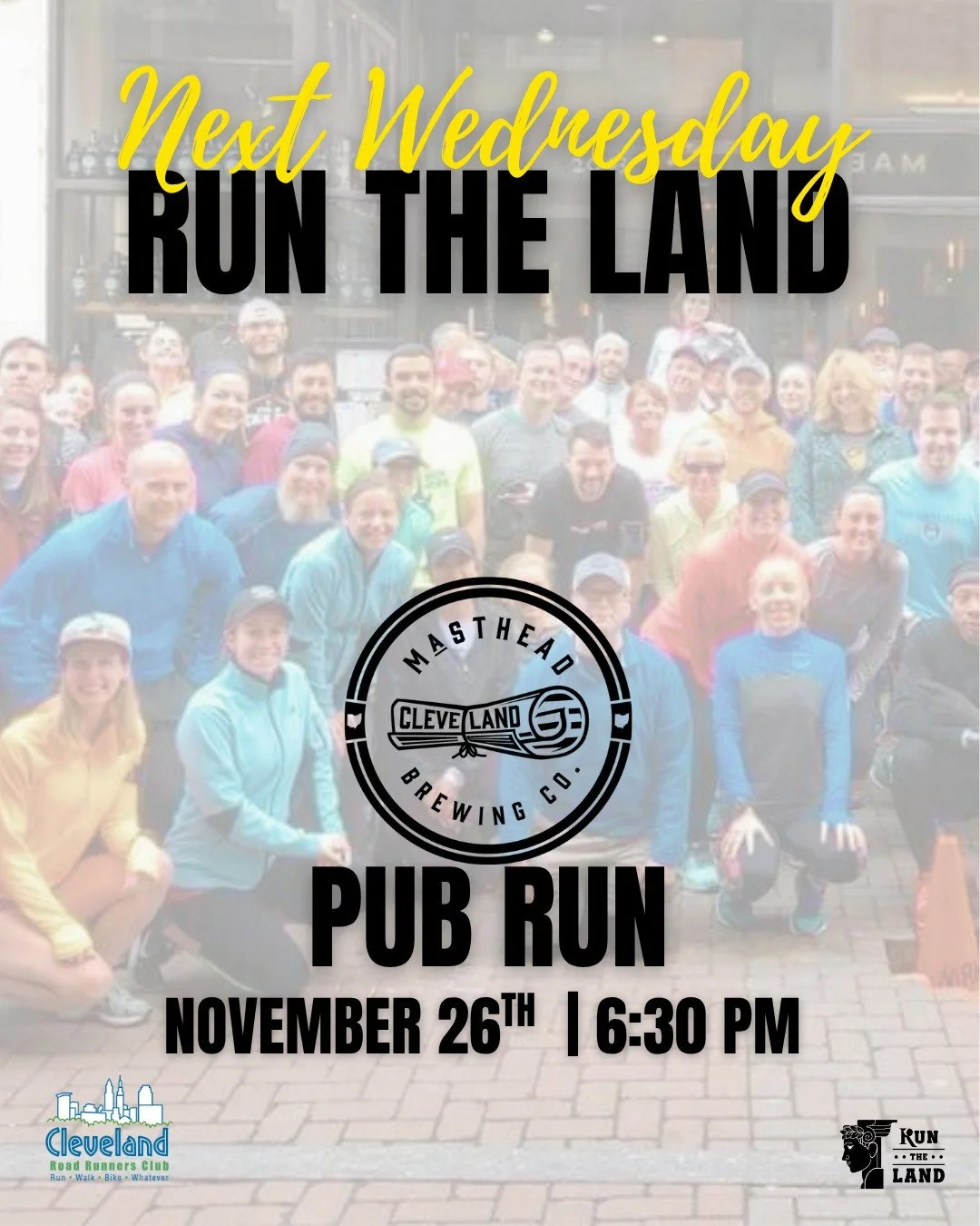 🏃&zwj;♀️ Ready to hit the streets of Cleveland?
Join us next week for the Pub Run kicking off at @mastheadbrewing 

📍 1261 Superior Ave, Cleveland, OH 44114
🗺 Choose between 3-mile or 6-mile routes
🕕 Run, walk, or ruck starts at 6:30 PM (or just 