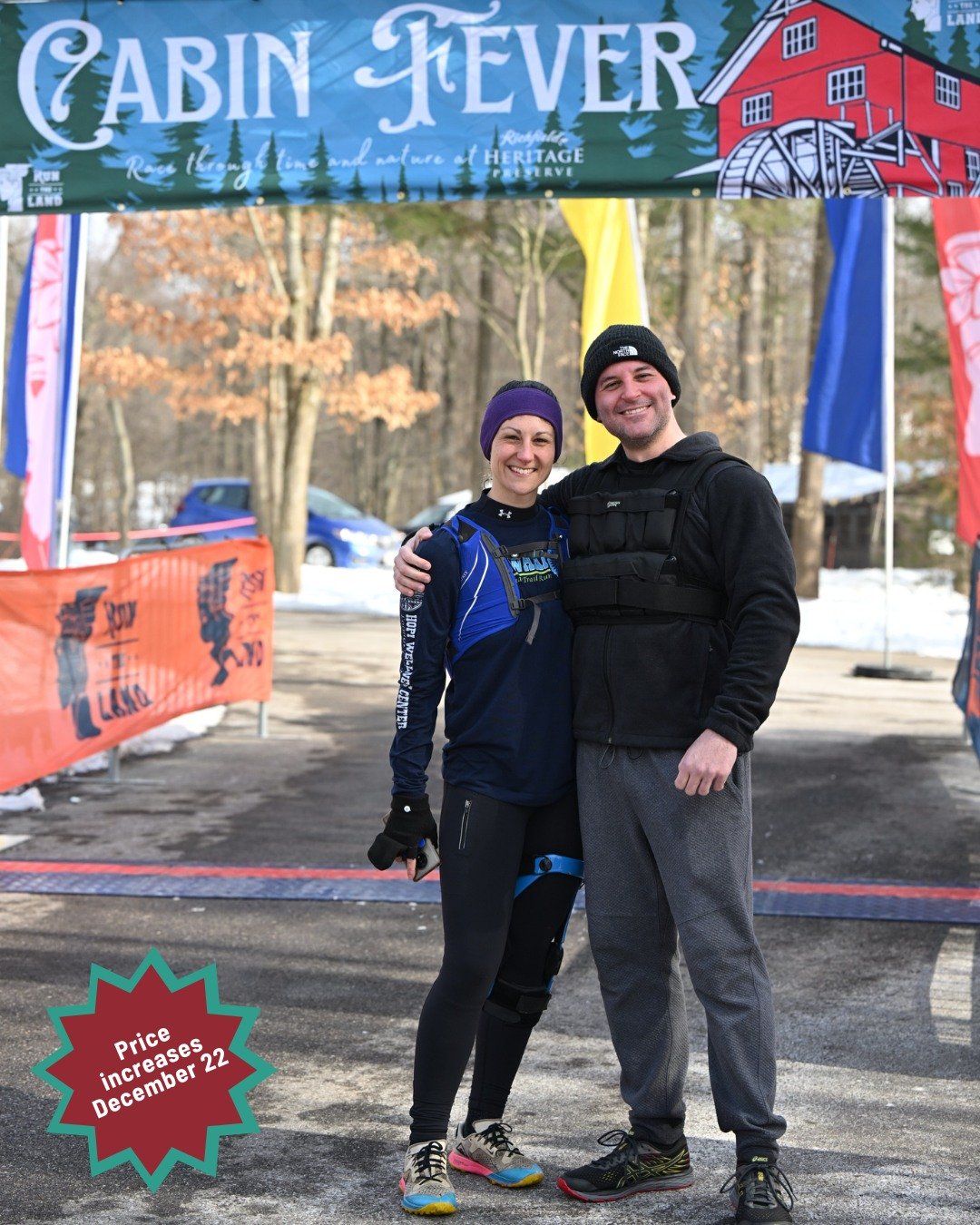 ⏳ PRICE INCREASE DECEMBER 22ND!

Winter training just hits different when you have awesome swag. Register for the Cabin Fever Trail Race and receive a soft long-sleeve race shirt &mdash; or upgrade to a cozy hoodie! 🧥

Even better? Refer three frien
