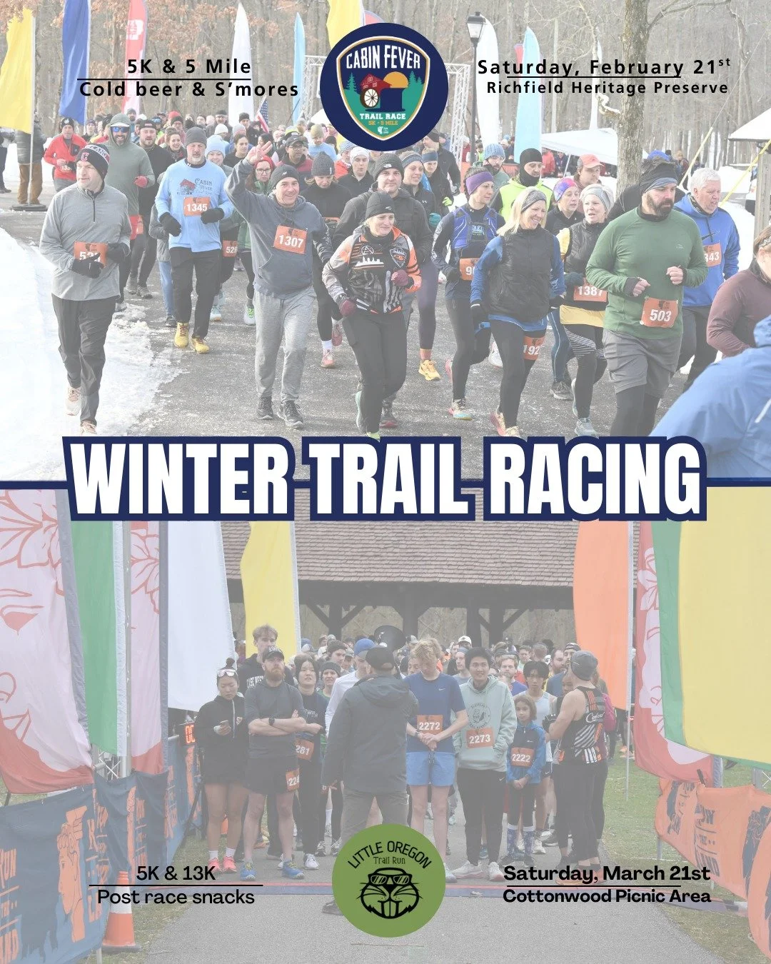 ❄️ Hit the trails this winter! 🌲🏃&zwj;♀️

Cold temps don&rsquo;t mean the trail season stops&mdash;we&rsquo;ve got two winter trail race options to keep you moving and motivated!

🔥 Cabin Fever Trail Race
📅 February 21st 
📍Richfield Heritage Pre