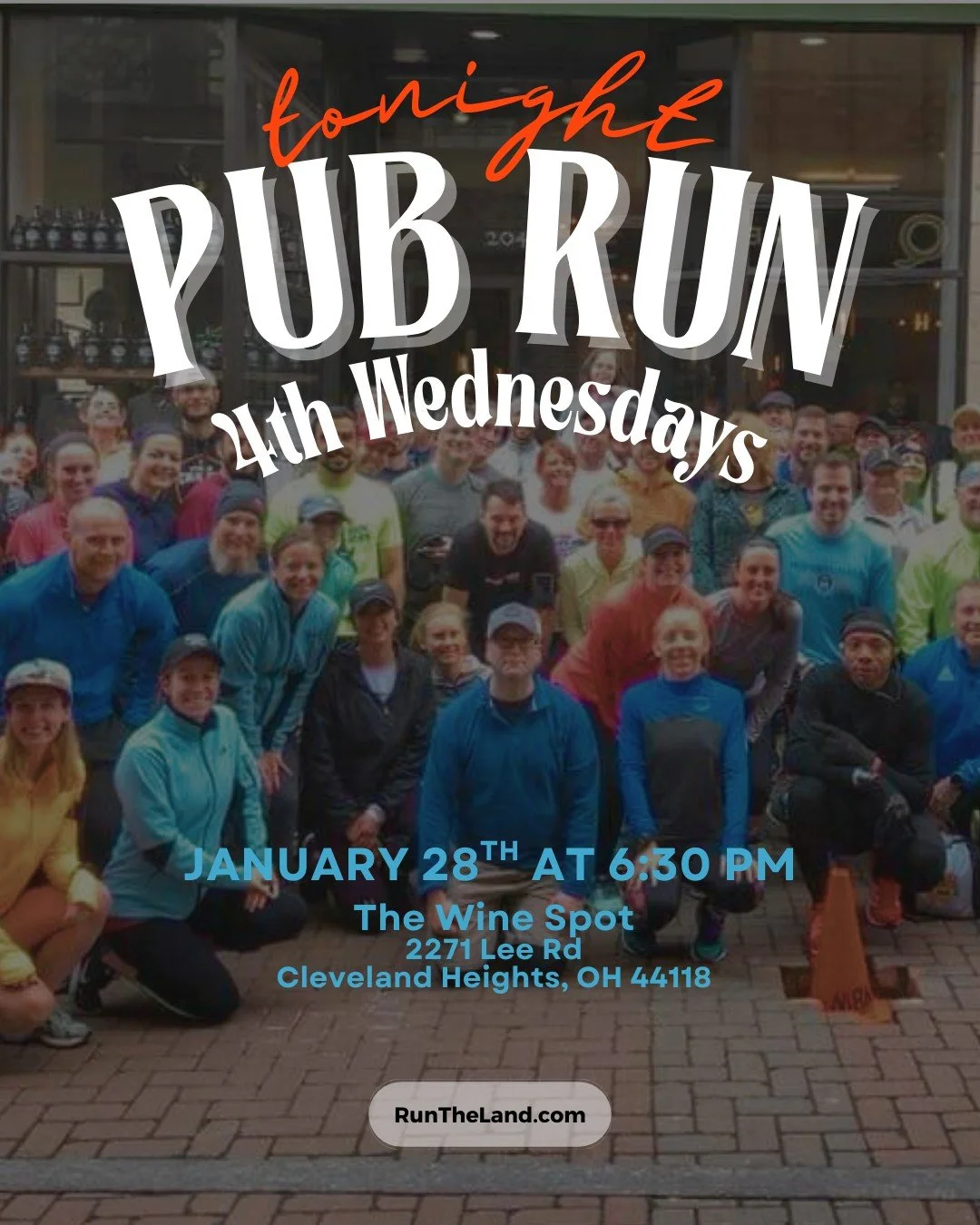 🏃&zwj;♀️ Join us TONIGHT for the Pub Run! 🍻

We&rsquo;re excited to kick off another year of Pub Runs on the 4th Wednesday of the month, keeping you moving, social, and motivated all year long.

📍 @thewinespot 
📆 Wednesday, January 28th
🕡 6:30 P