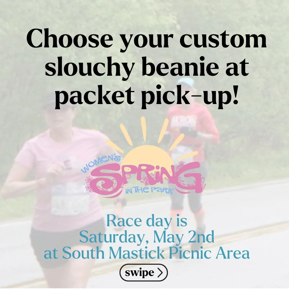 🔥 SWAG REVEAL ALERT! 🔥 

The custom slouchy beanie for the Spring in the Park Women's 10K/5K is here, and it is adorable!

Which color are you choosing at packet pick-up: 💜 Purple, 🩷 Light Pink, or 🤍 White? 

Don't miss out on this women's only 