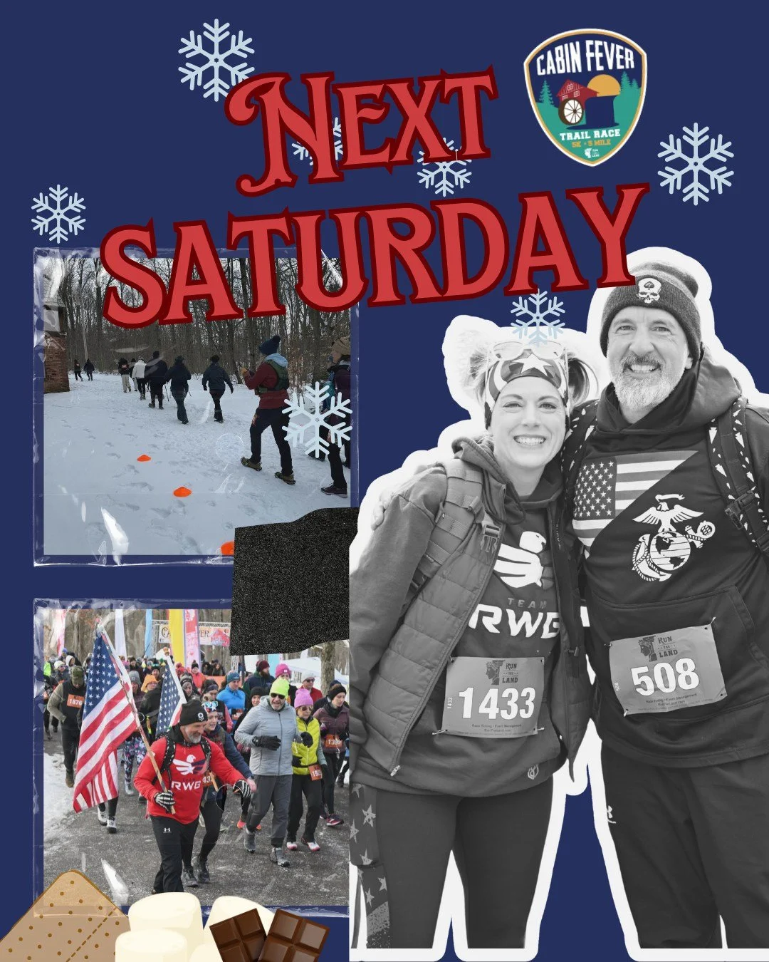 Join the trail fun NEXT SATURDAY at the Cabin Fever Trail Race at the Richfield Heritage Preserve! ❄️🏃&zwj;♀️

Choose to run, ruck, or hike the 5 Mile or the 5K! Don't miss out on winter fun! 🥶🌲

Tag a friend and sign up today! 👇

#cabinfevertrai