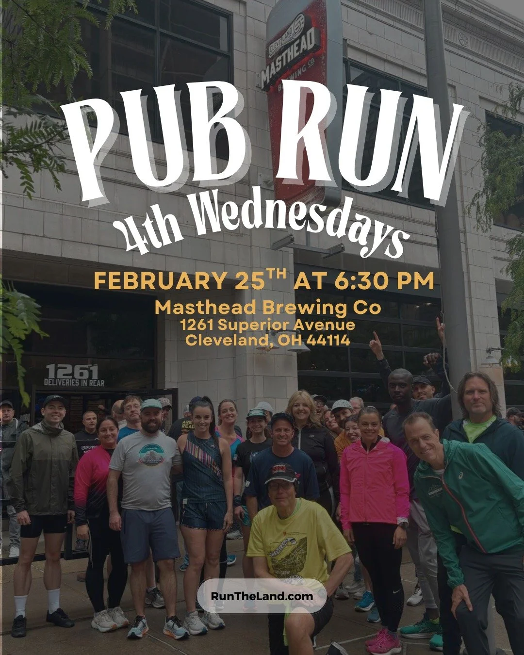 🍻🏃&zwj;♀️ Embrace Cleveland winter this week by running at the Pub Run!

📍 @mastheadbrewing 
📆 Wednesday, February 25th
🕡 6:30 PM start
🏃&zwj;♂️ Run or walk 3 or 6 miles

Stick around after the run to warm up with a drink, enjoy some great food