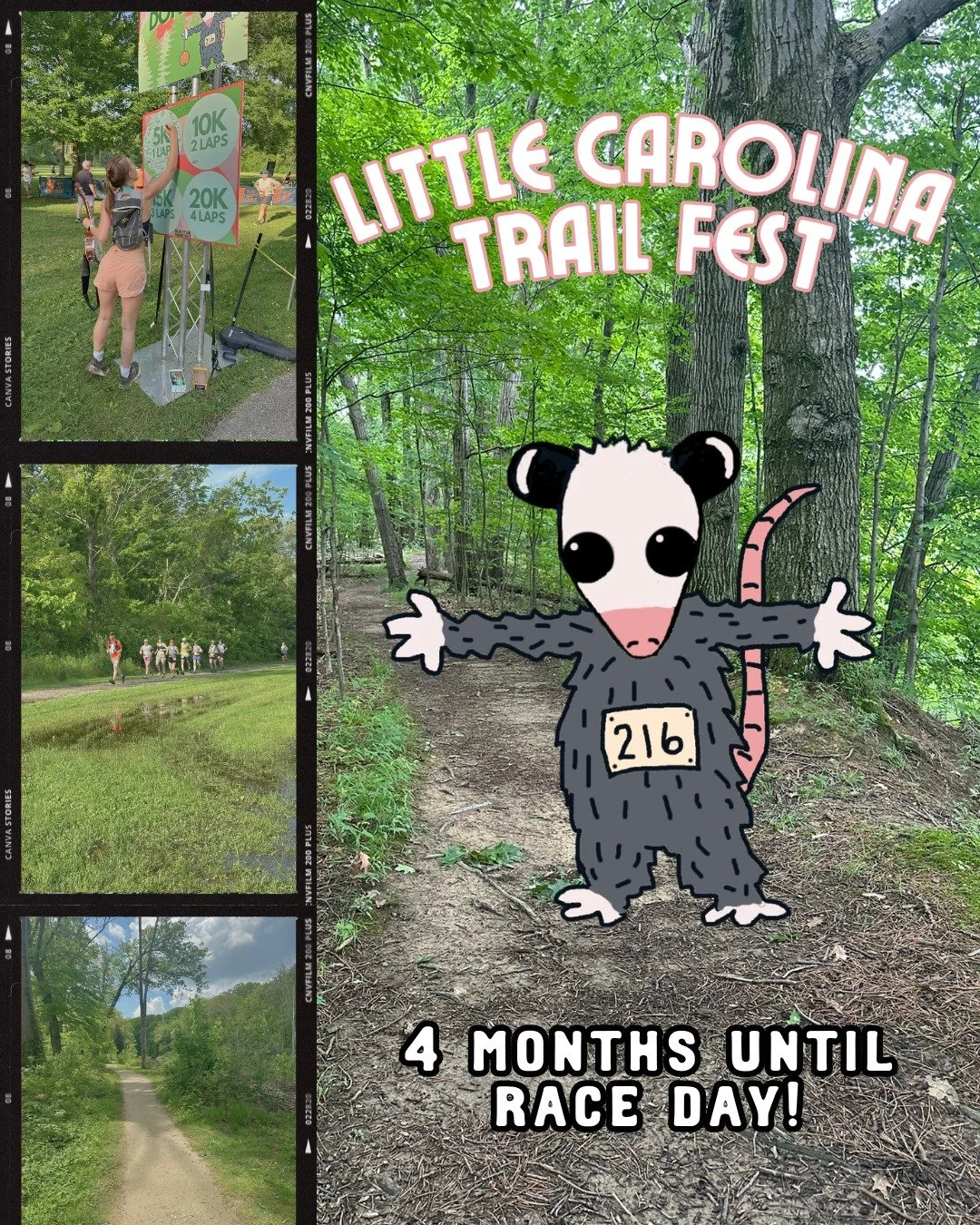 🌿 Hard to believe, but we&rsquo;re just 4 months away from the 2nd Annual Little Carolina Trail Fest! 🌅

Choose your challenge:
🏃&zwj;♂️ 5K (ruck option)
🏃&zwj;♀️ 10K (ruck option)
🏃 15K
🏃&zwj;♂️ 20K

This isn&rsquo;t just a race&mdash;it&rsquo