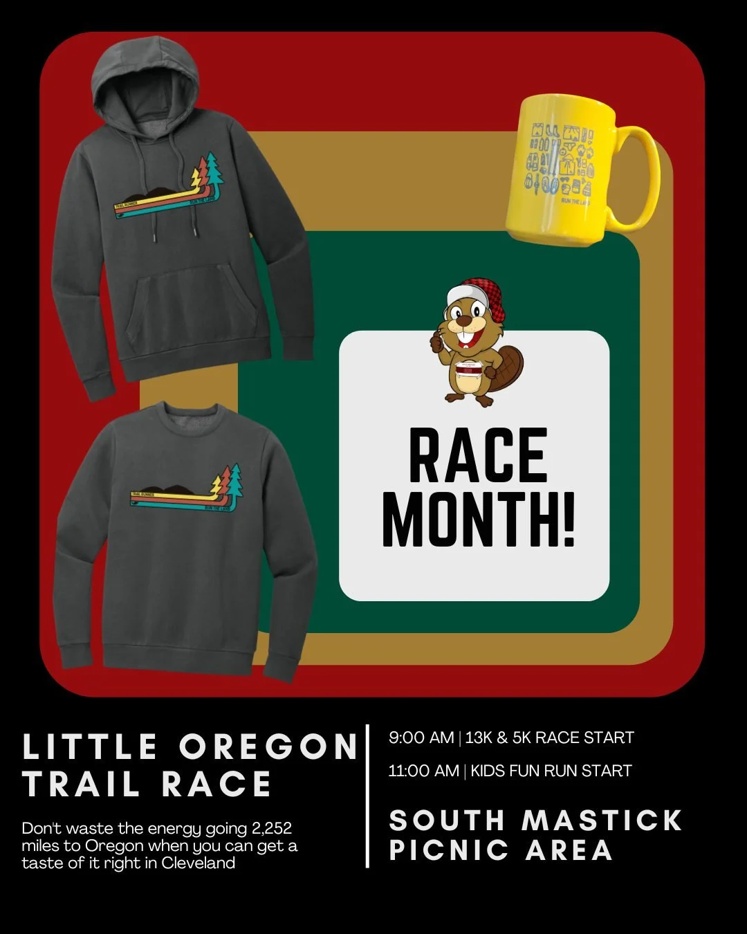 🌲🔥 Race month is HERE! 🔥🌲

The countdown is officially on for the Little Oregon Trail Race at South Mastick in the Cleveland Metroparks &mdash; and we can&rsquo;t wait to hit the trails with you!

Whether you&rsquo;re tackling the 5K, taking on t