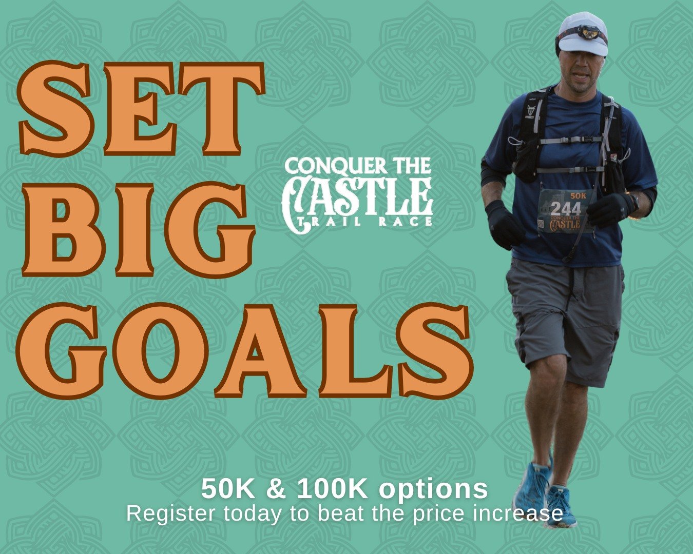 🏰 Set a Big Goal. Conquer the Castle.

Ready to go after something bold this year? Conquer the Castle is your chance to take on a challenge that fires you up and proves what you&rsquo;re capable of.

Minimal climbs. Gorgeous trails. A finish line th