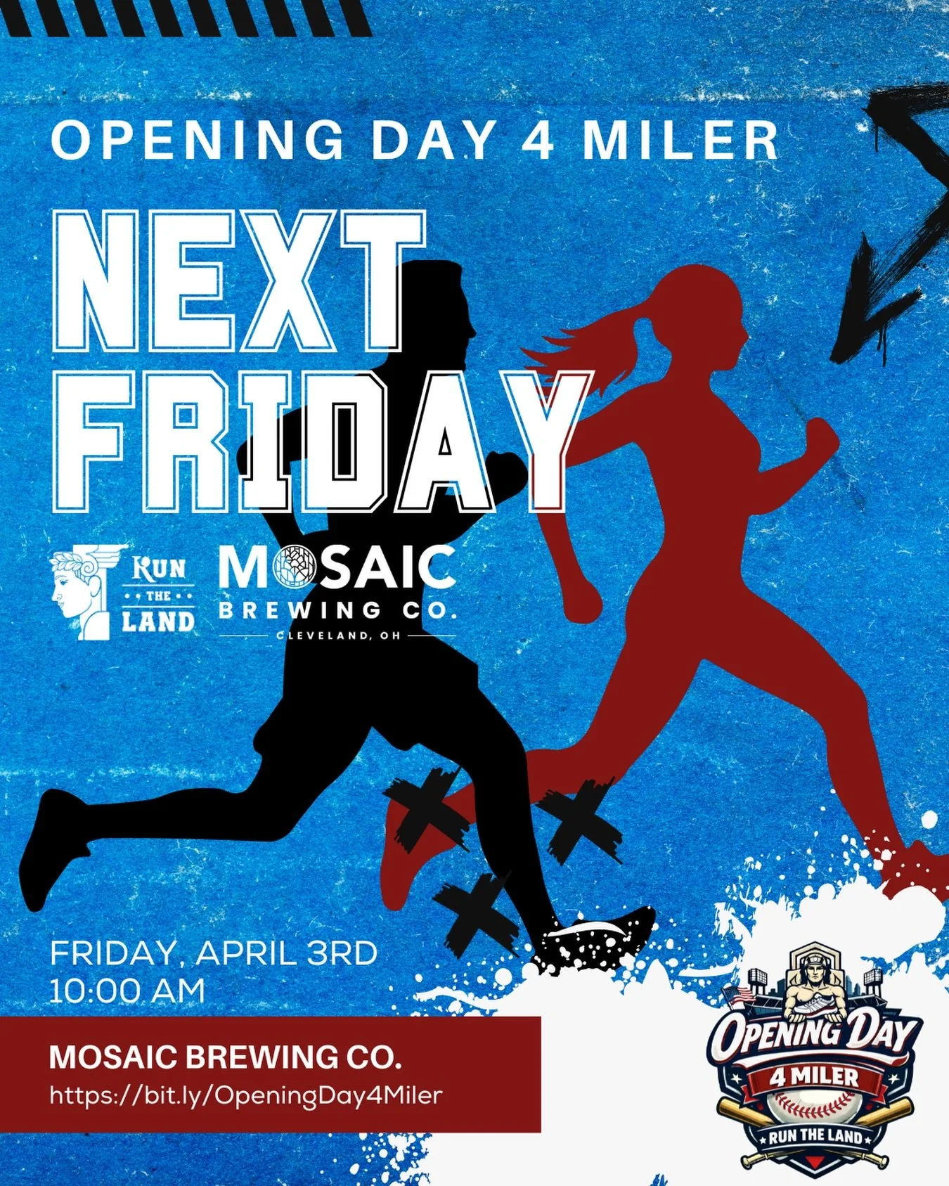 ⚾️ ONE WEEK until the Opening Day 4 Miler ⚾️ 

Kick off the Cleveland baseball season by combining a few of your favorite things: running + beer + baseball 🏃&zwj;♂️🍻⚾️

Here&rsquo;s what&rsquo;s waiting for you:
⚾ Run the bases at Clark Field at th