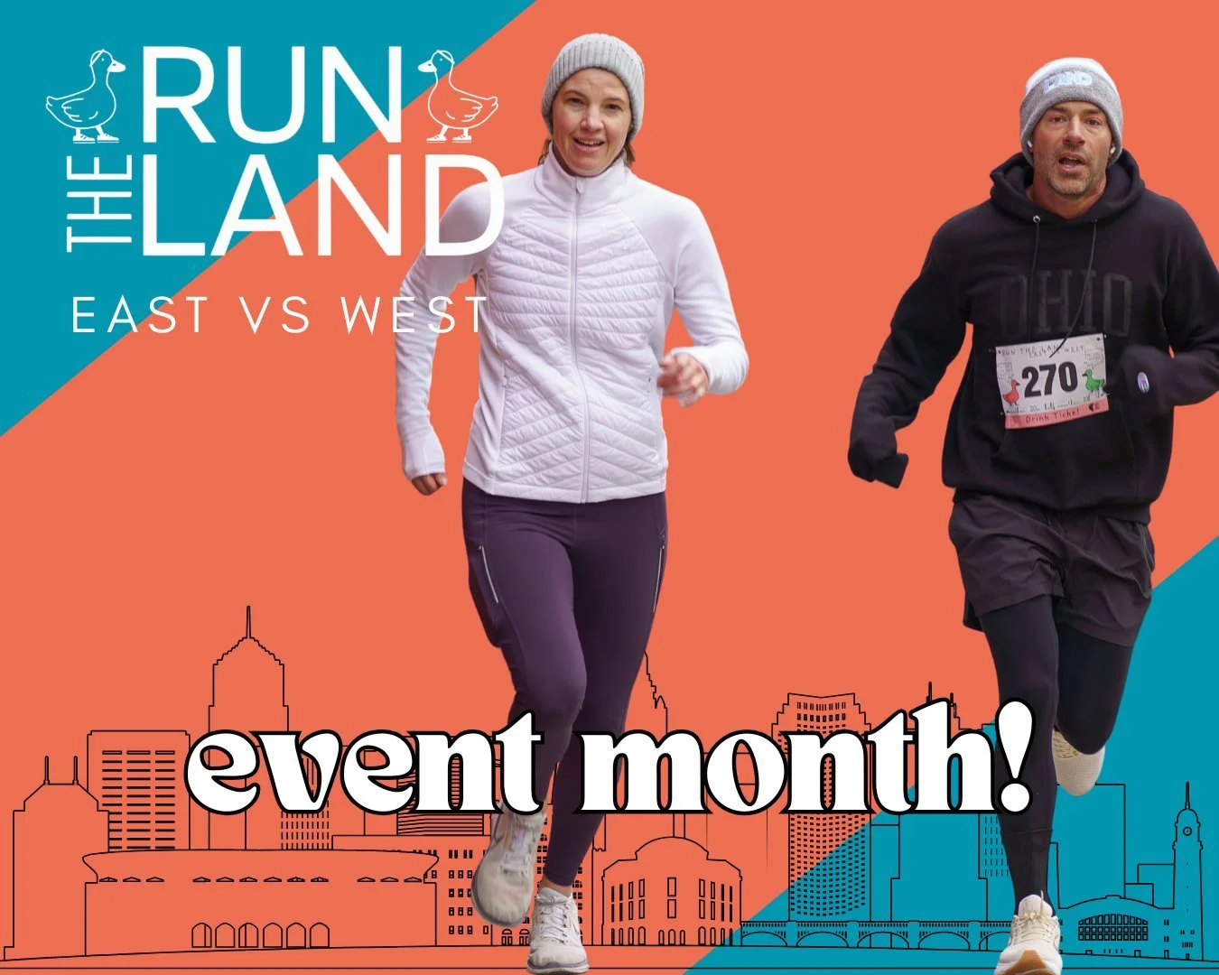 🎉 Event month is HERE for Run The Land &ndash; East vs West!
Pick your distance and get ready for the most fun &ldquo;glorified training run&rdquo; you&rsquo;ll ever do.

Why do we call it that? Because you get all the perks without the pressure of 