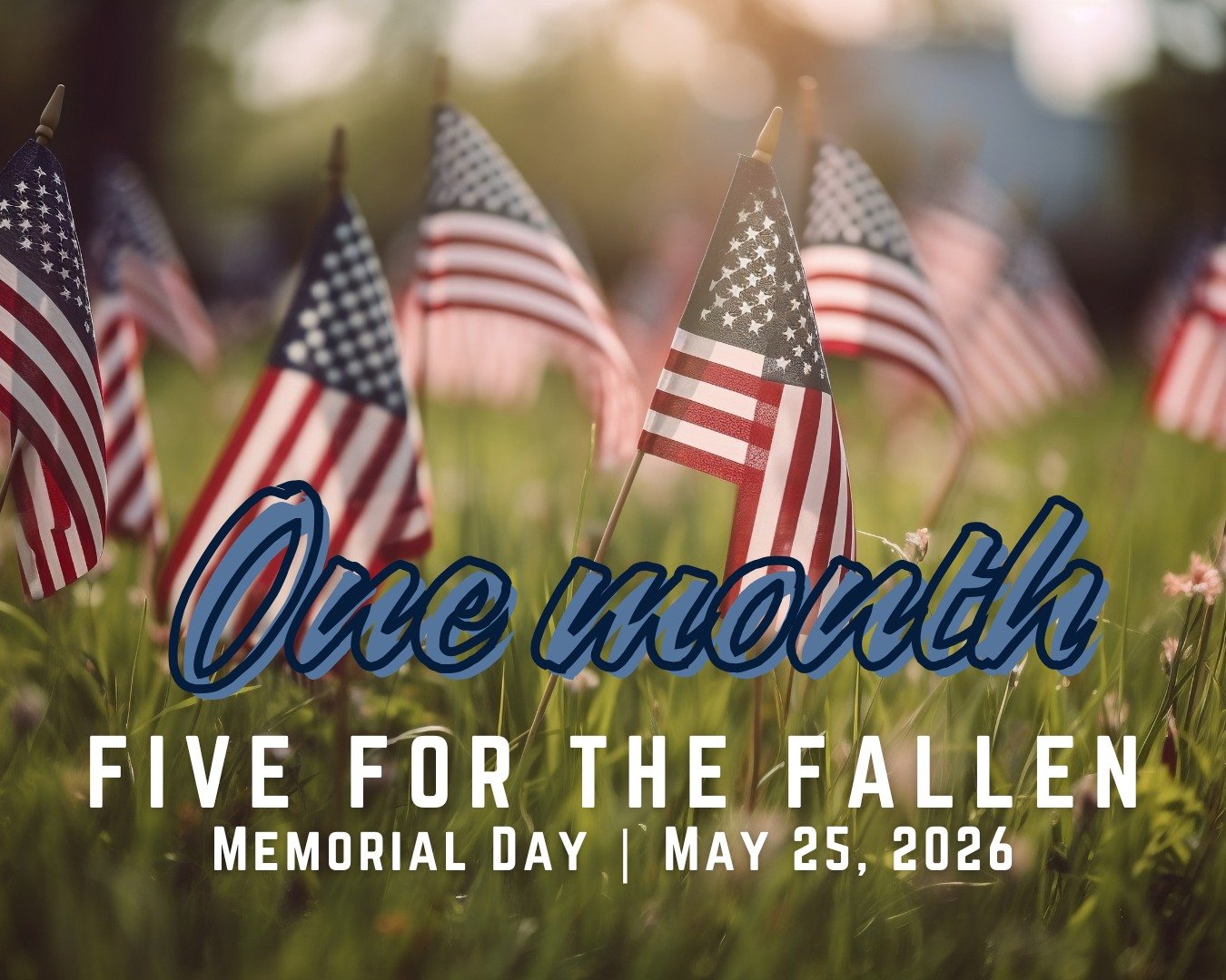 One month until Five for the Fallen! 🇺🇸🎖️ 

Join us on Memorial Day for a 5 mile or 1 mile ruck to honor the fallen.

Active Duty, Veterans, &amp; civilians are welcome to participate.
Click the link in our bio to register

#FivefortheFallen #Ruck